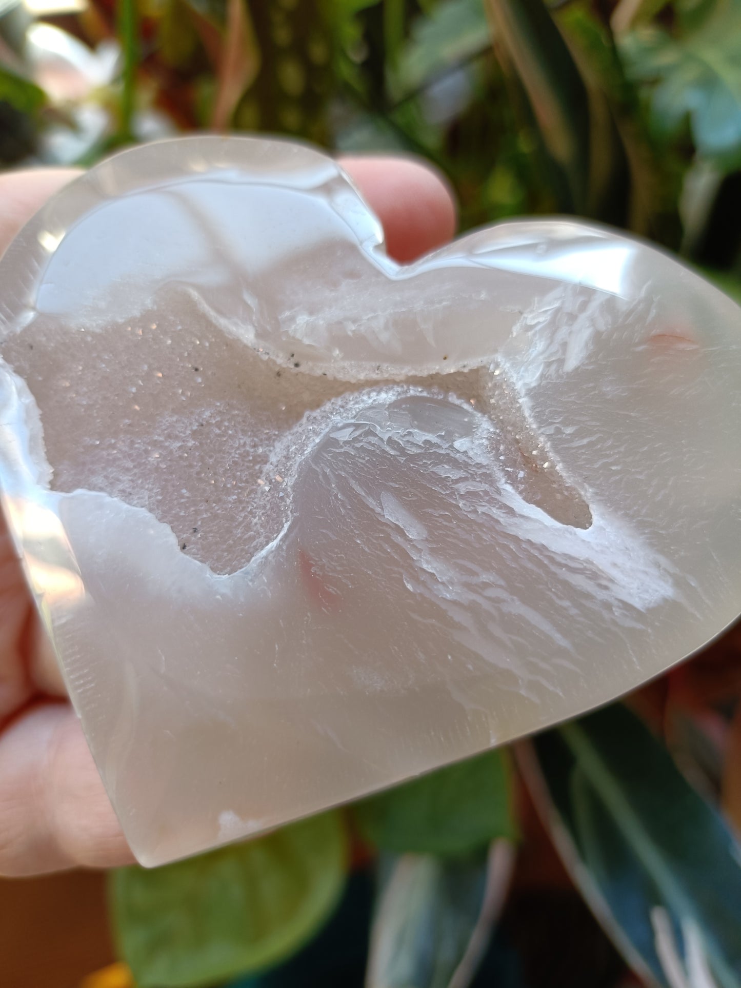 Pink Flower Agate Heart - 139g
