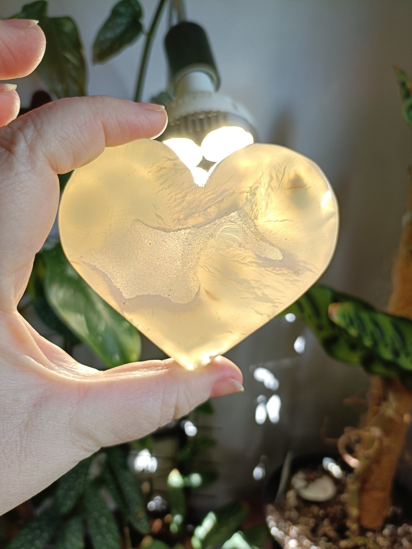 Pink Flower Agate Heart - 139g