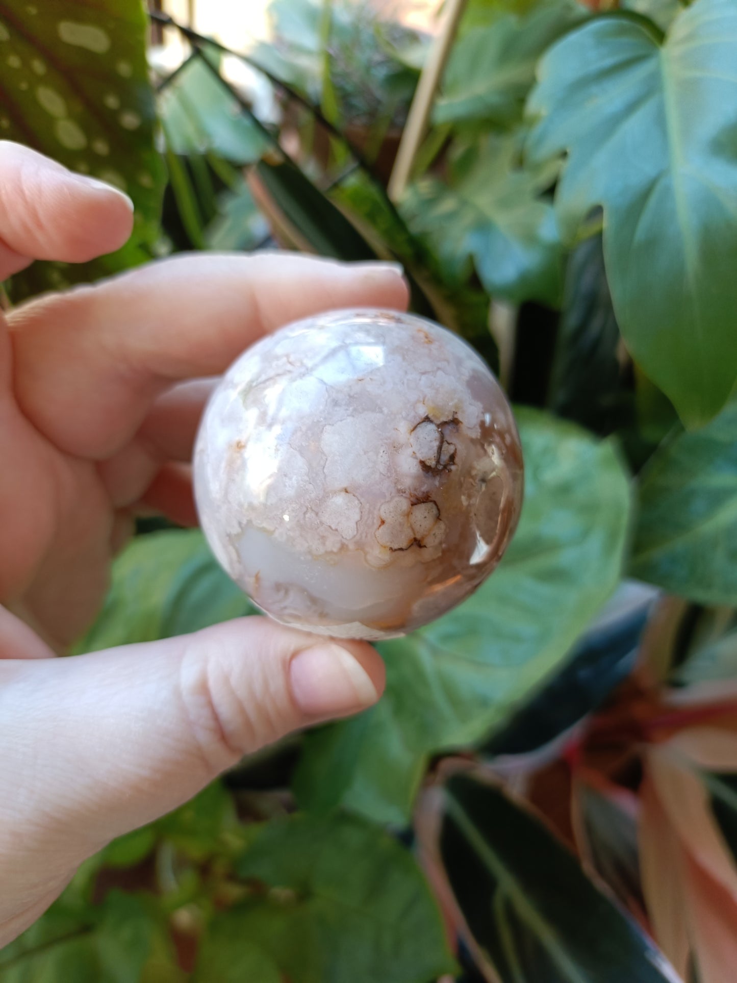 Pink Flower Agate Sphere - 180g