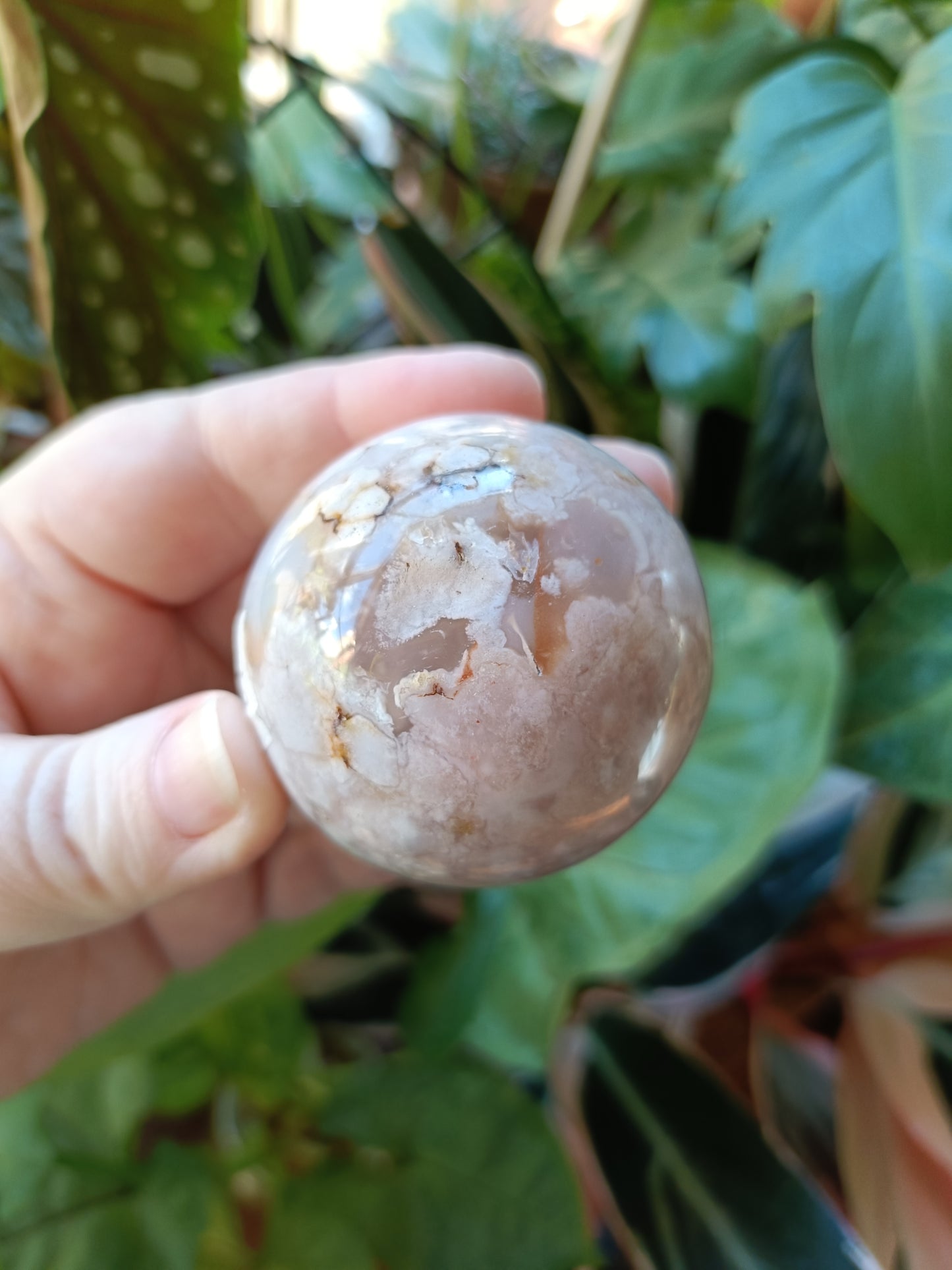 Pink Flower Agate Sphere - 180g