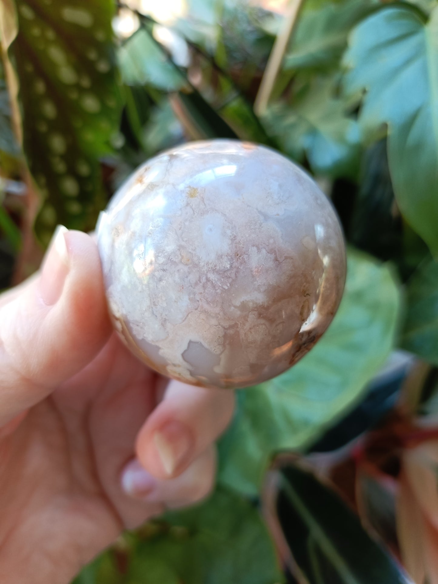 Pink Flower Agate Sphere - 180g