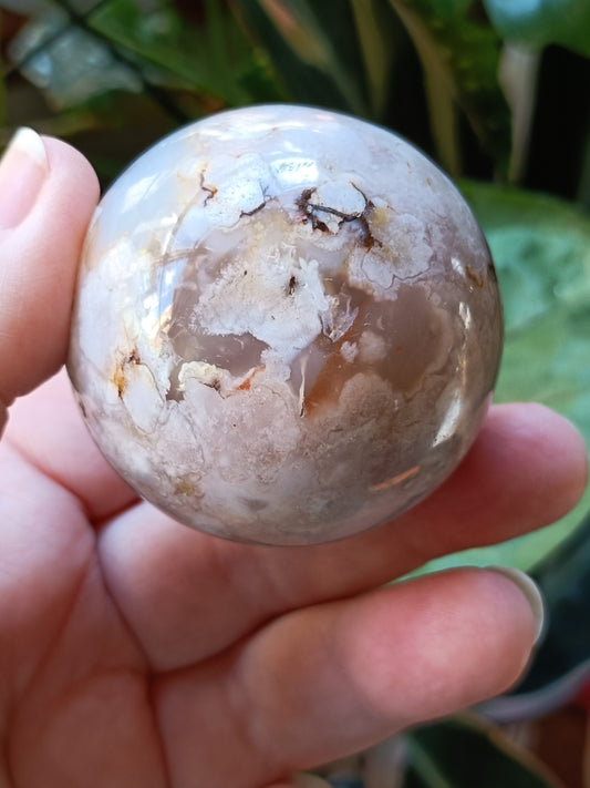 Pink Flower Agate Sphere - 180g