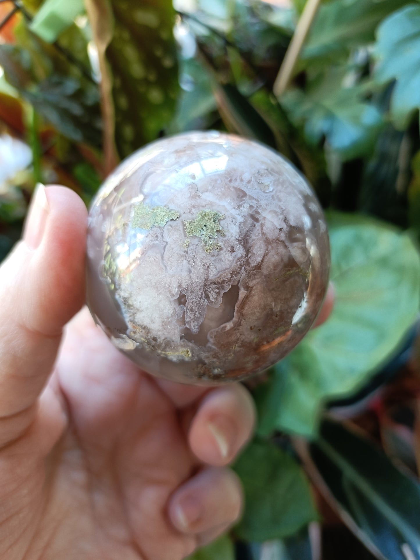 Pink Flower Agate Sphere - 254g