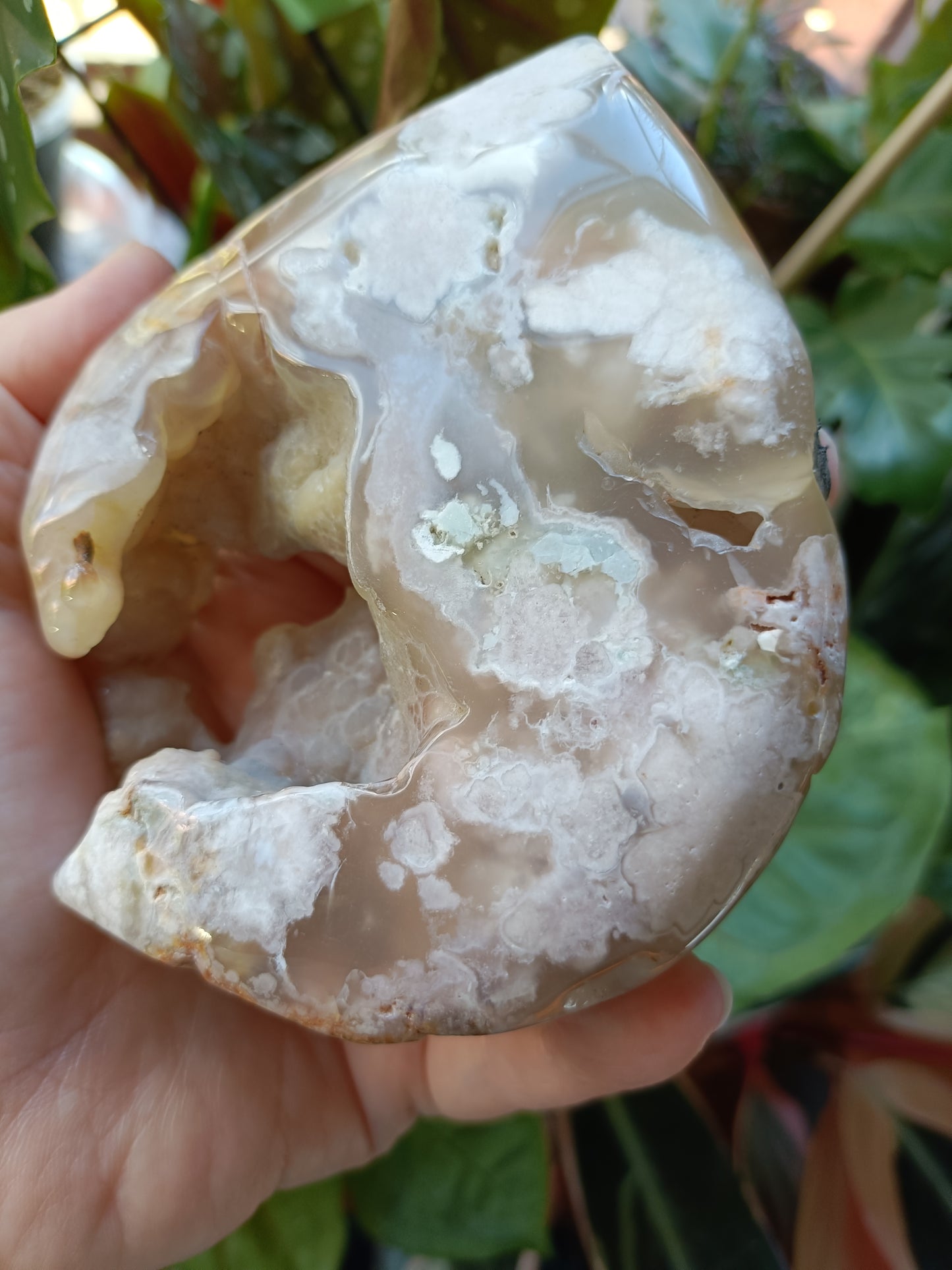 Pink Amethyst & Flower Agate Teardrop Freeform - 383g