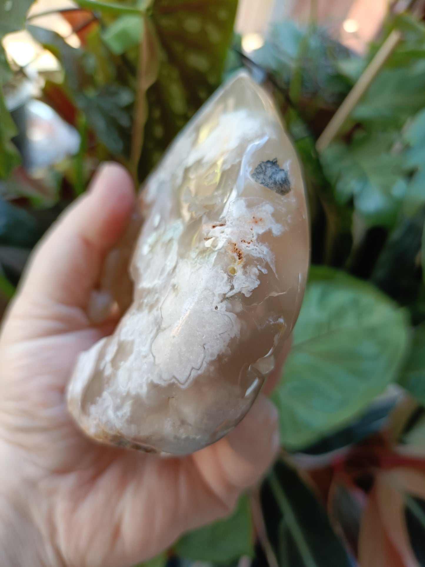 Pink Amethyst & Flower Agate Teardrop Freeform - 383g