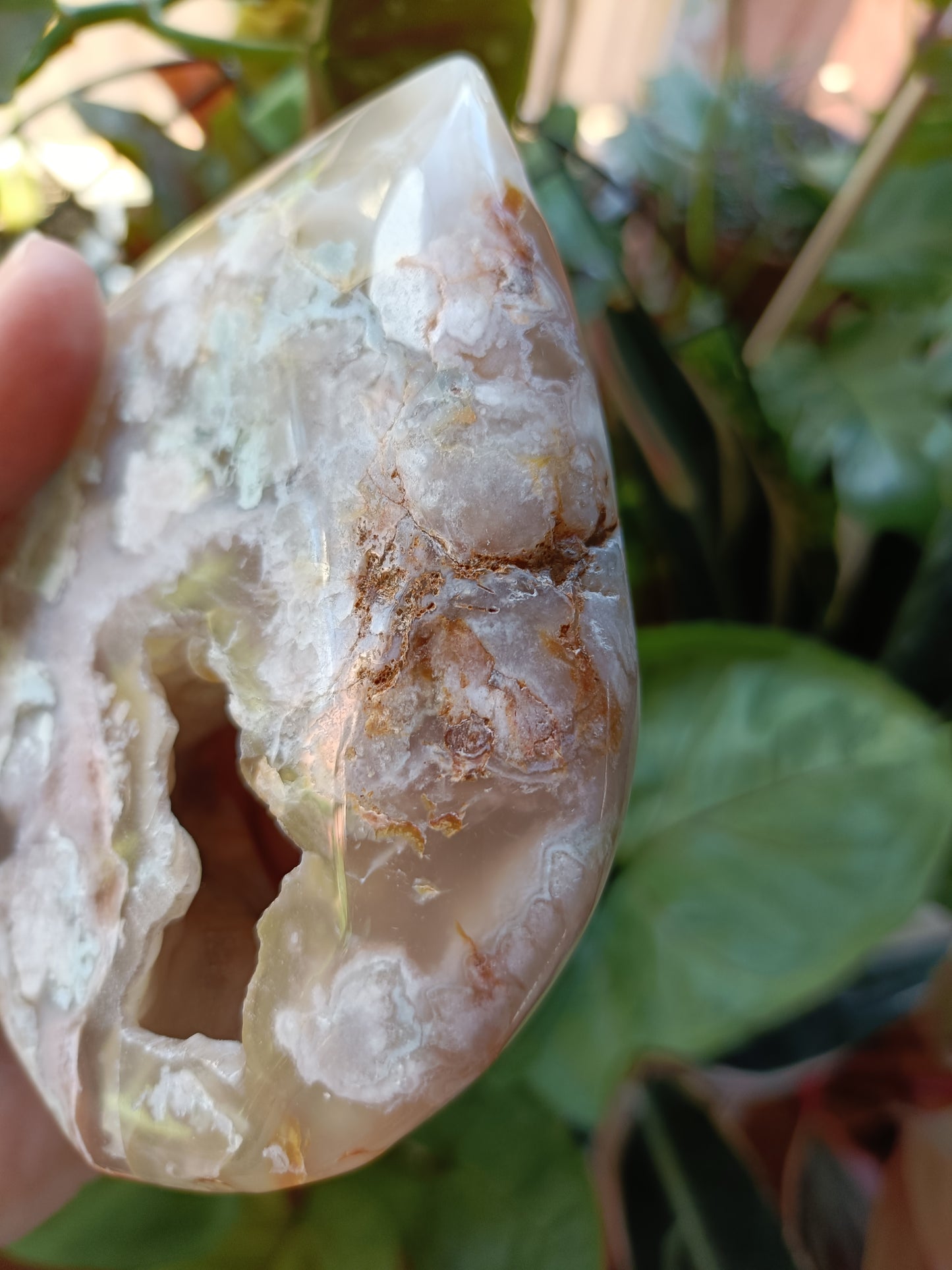 Pink Amethyst & Flower Agate Teardrop Freeform - 383g