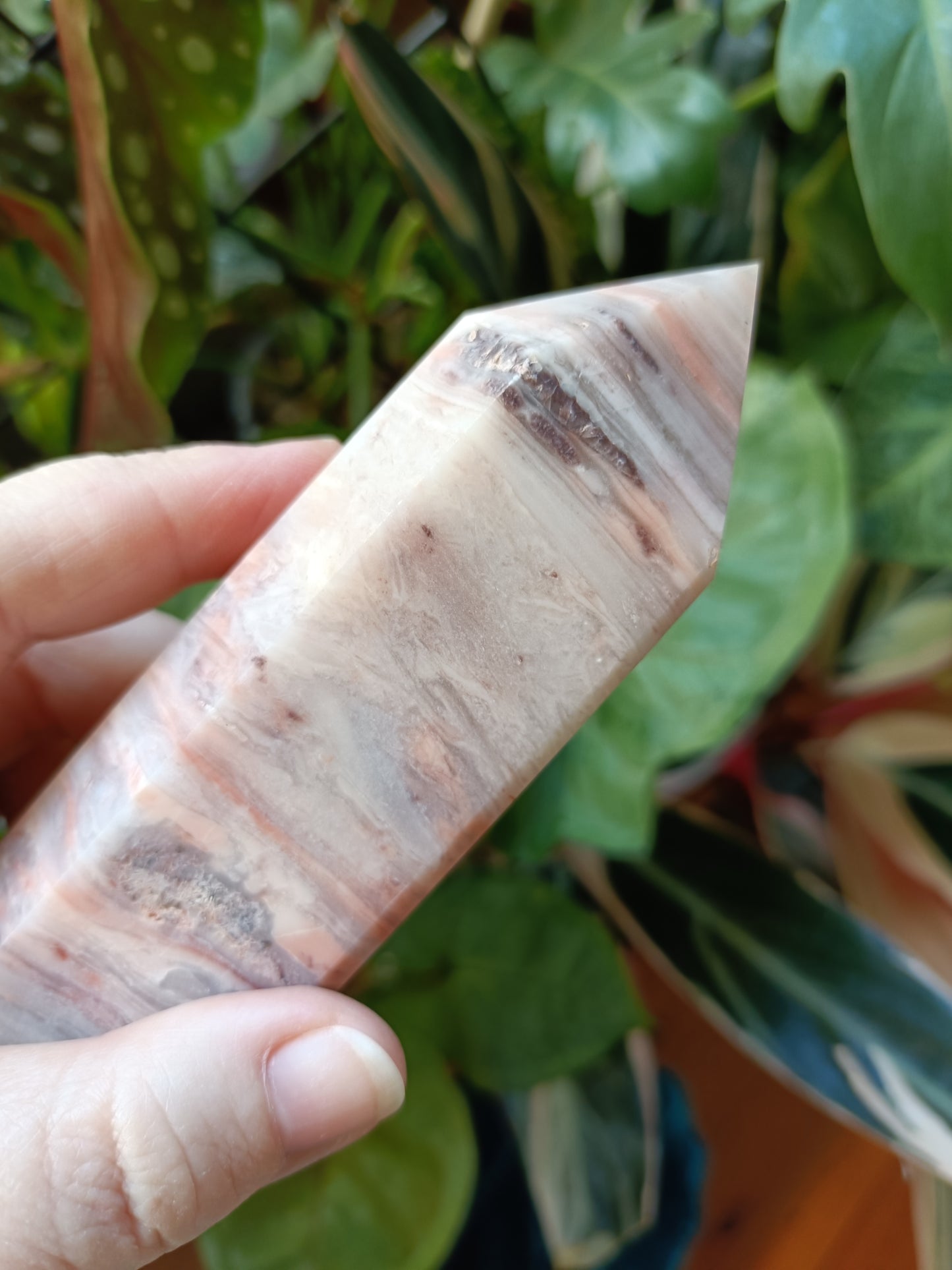 Banded Pink Calcite Tower - 461g