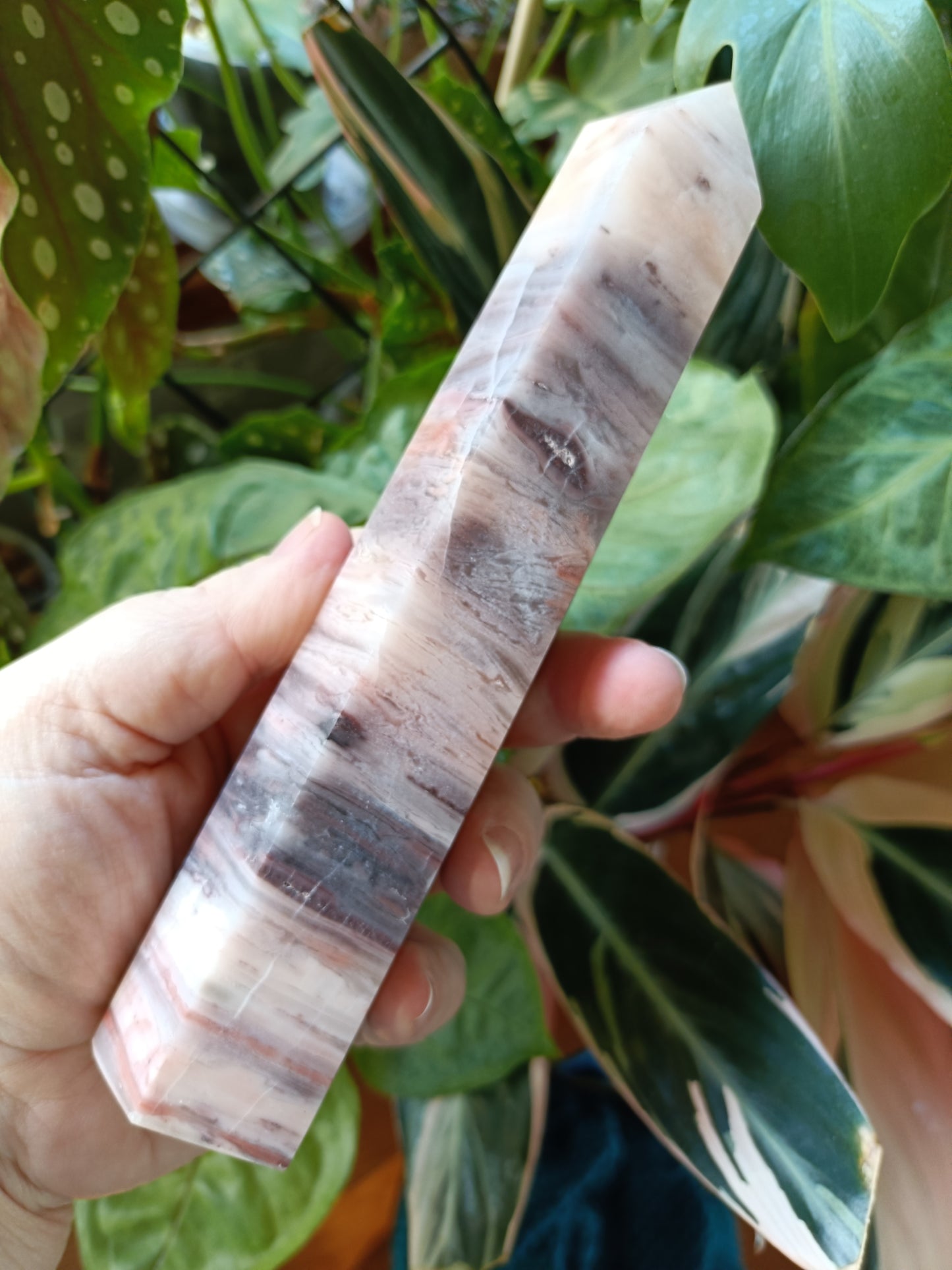 Banded Pink Calcite Tower - 523g