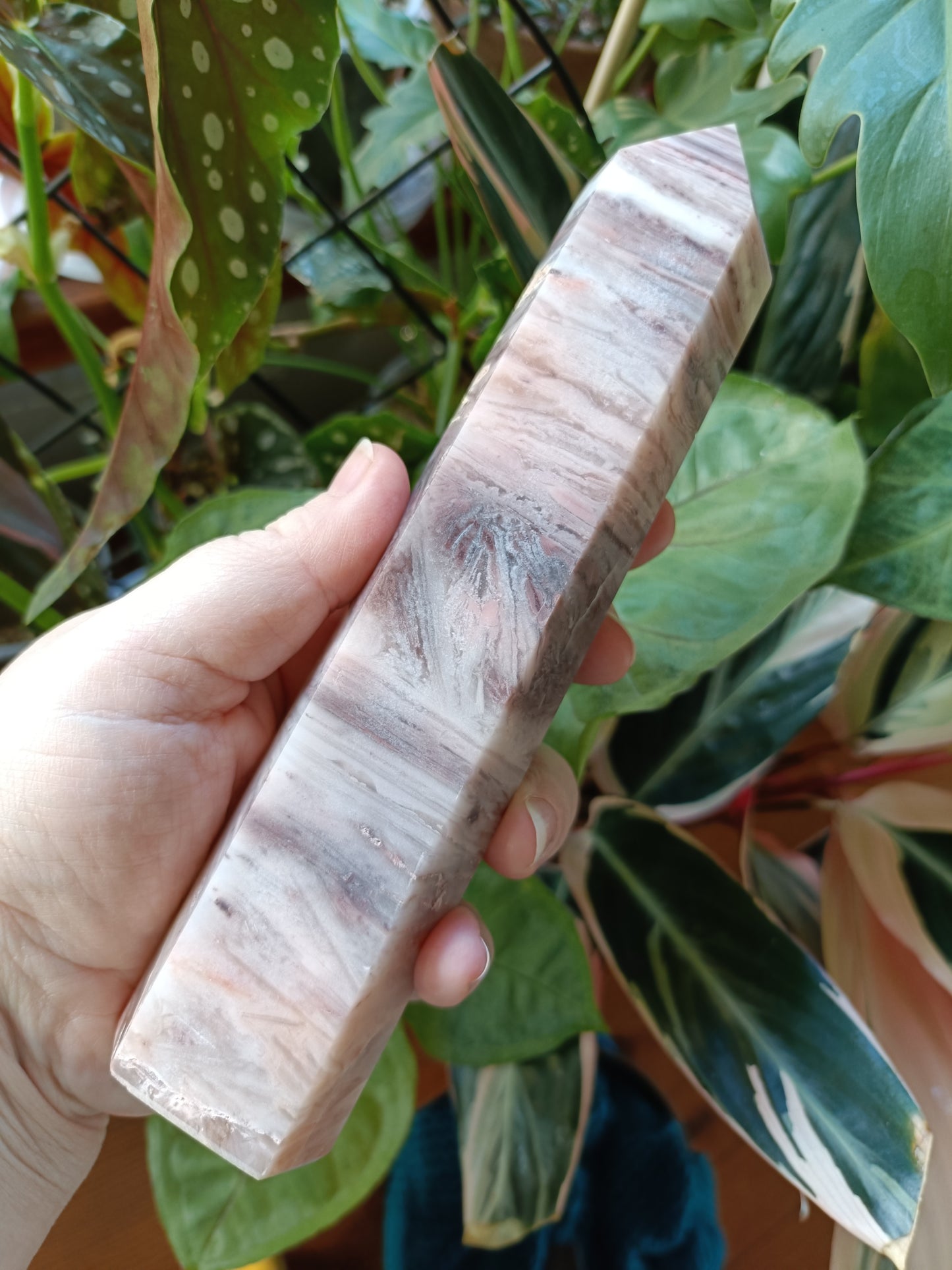 Banded Pink Calcite Tower - 567g