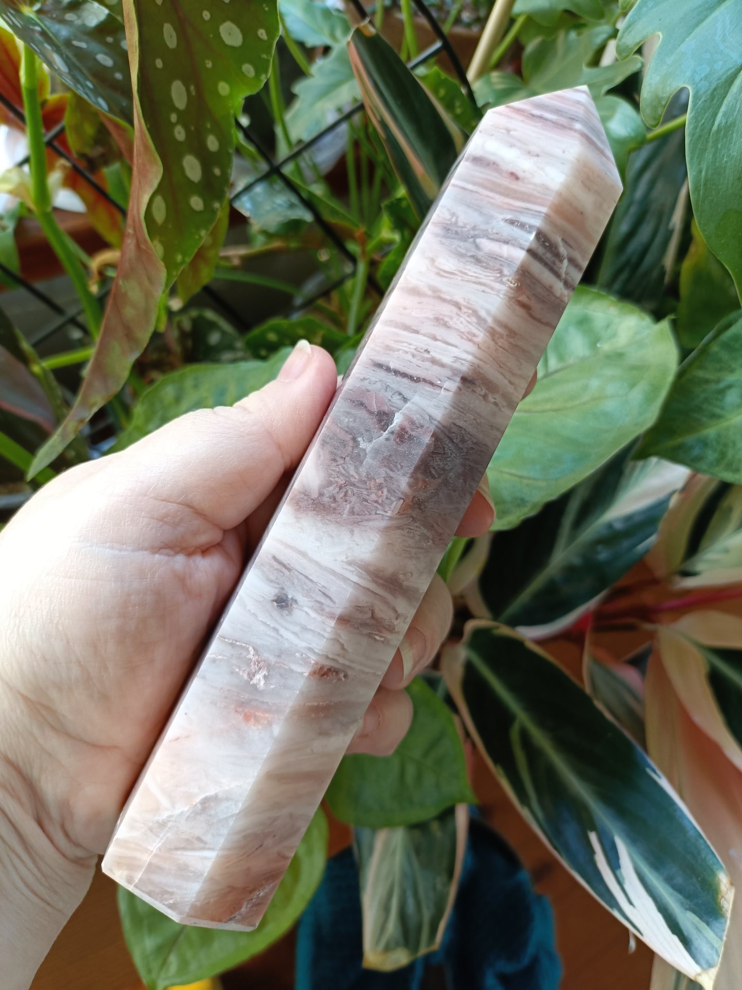 Banded Pink Calcite Tower - 567g