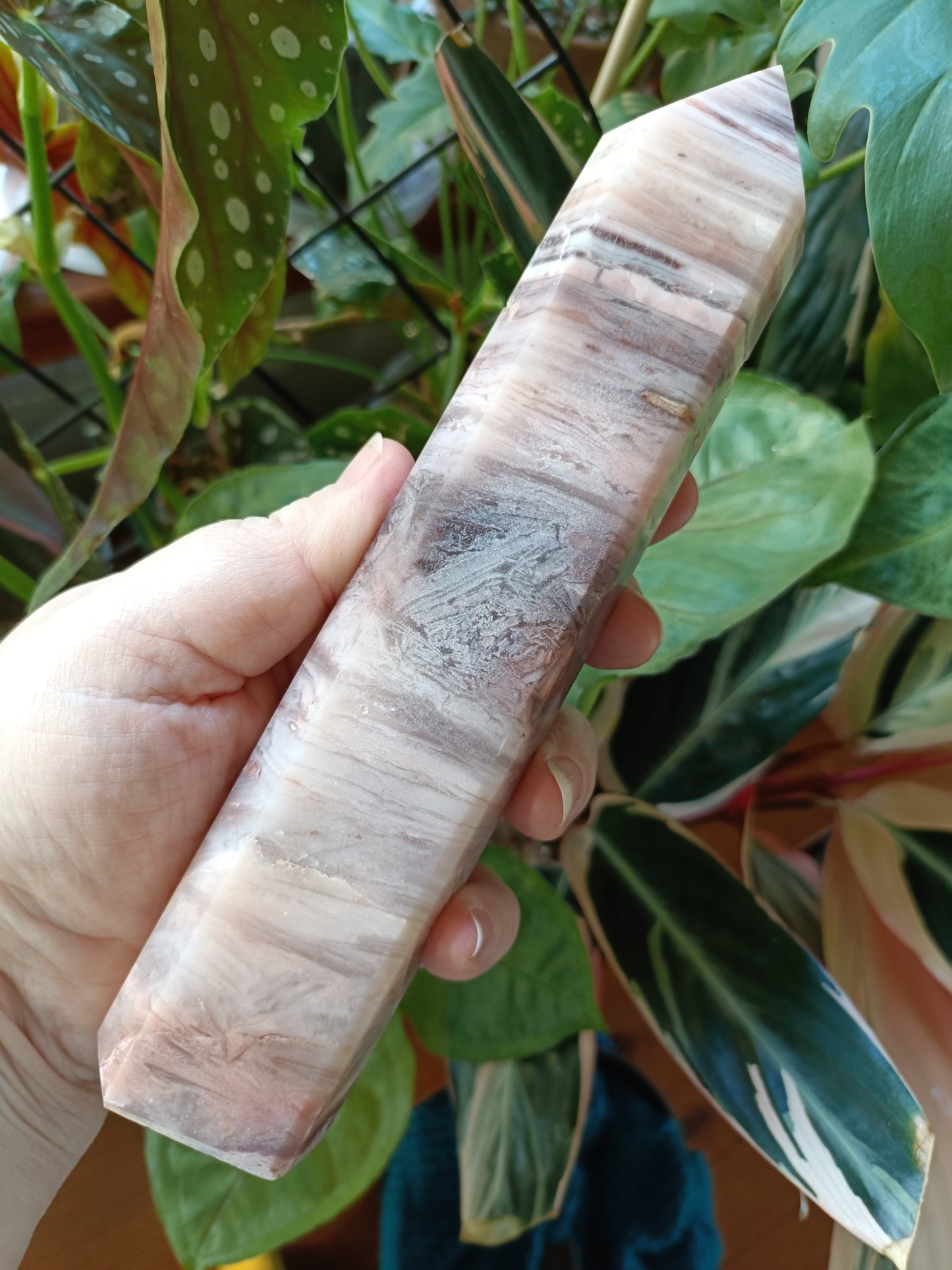 Banded Pink Calcite Tower - 567g