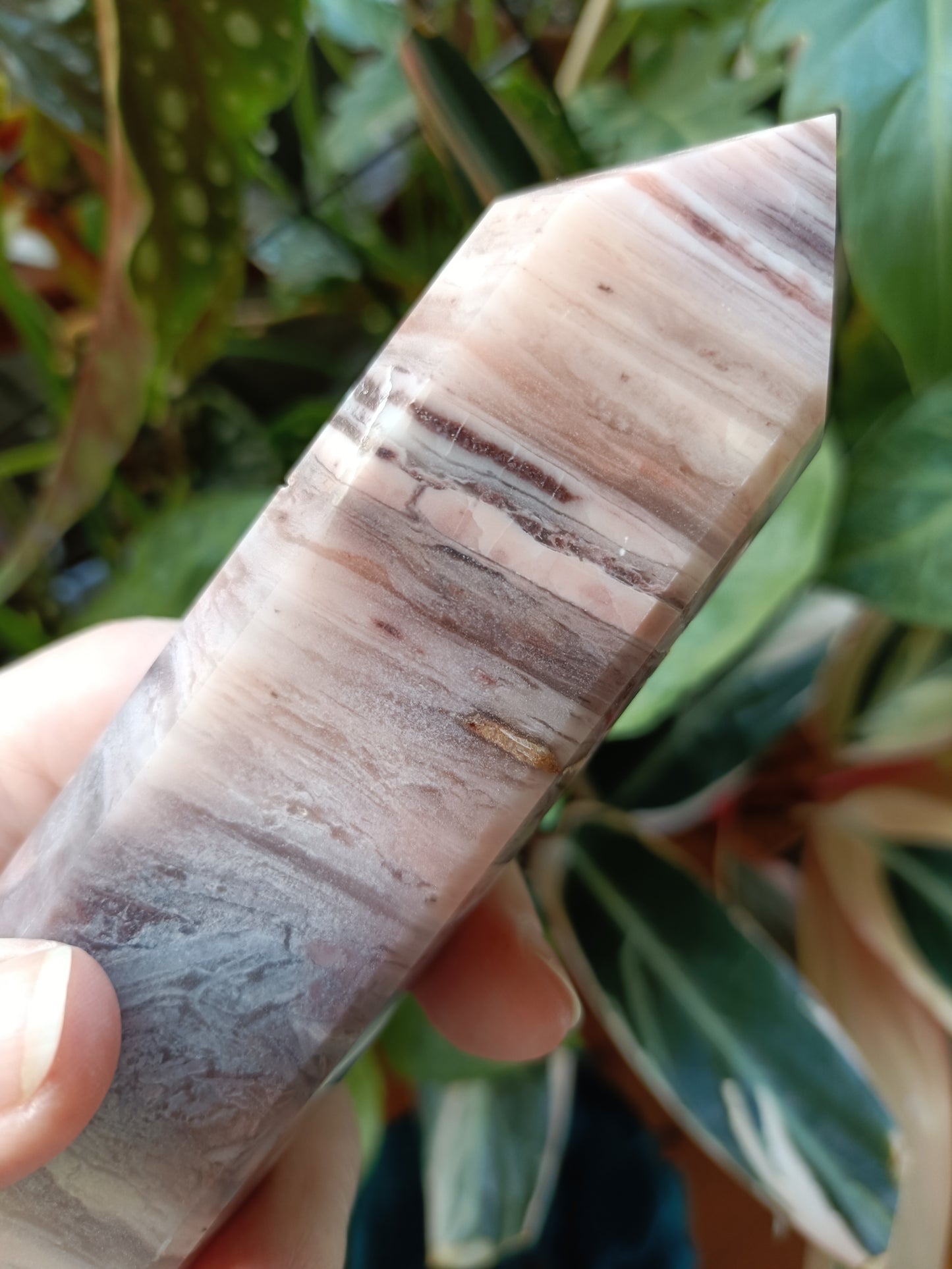 Banded Pink Calcite Tower - 567g