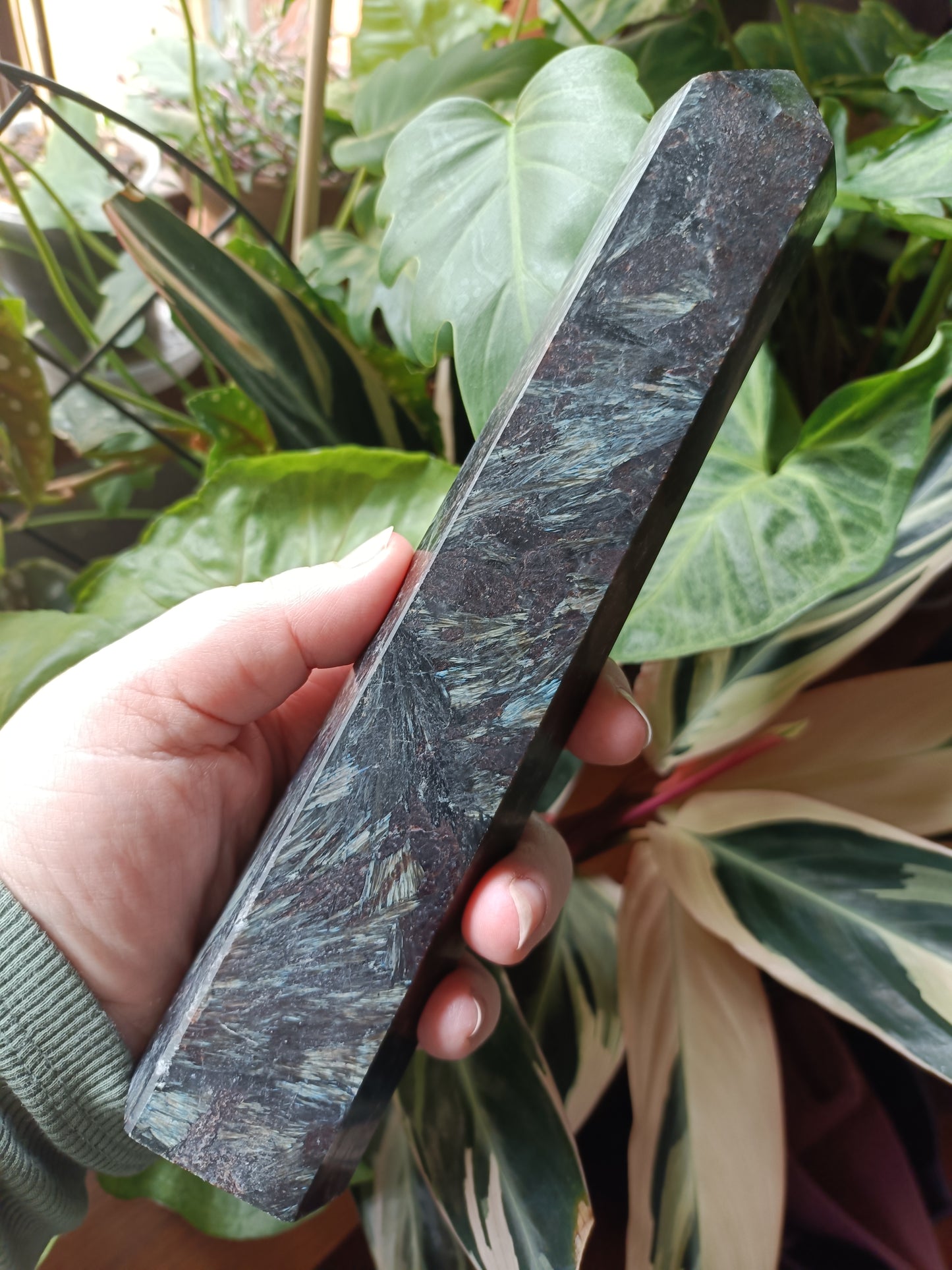 Arfvedsonite 'Firework Stone' Tower - 762g
