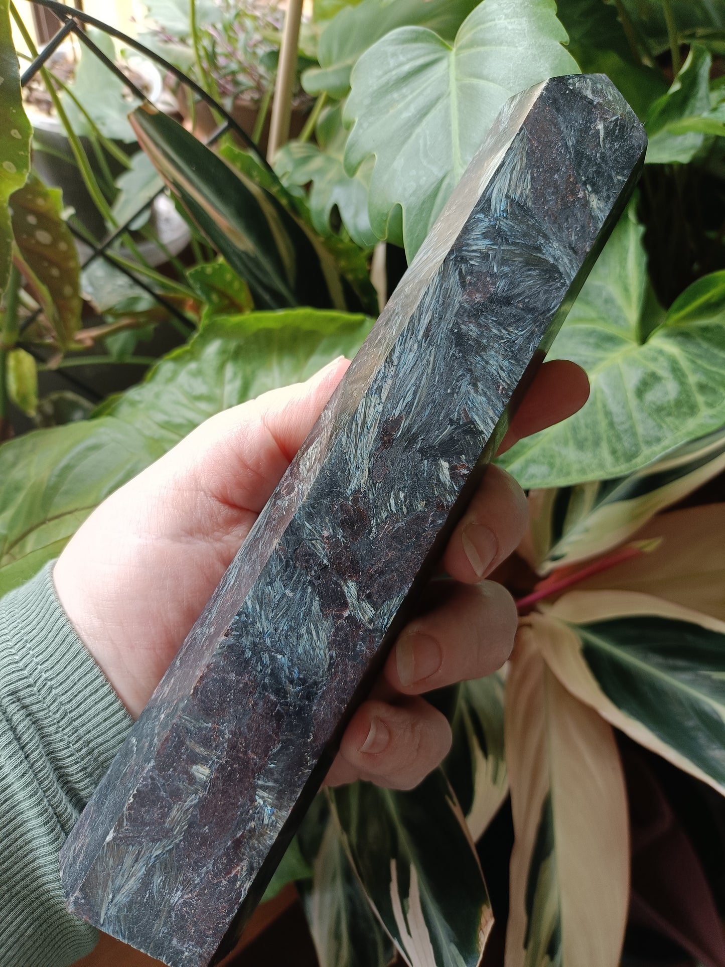 Arfvedsonite 'Firework Stone' Tower - 762g