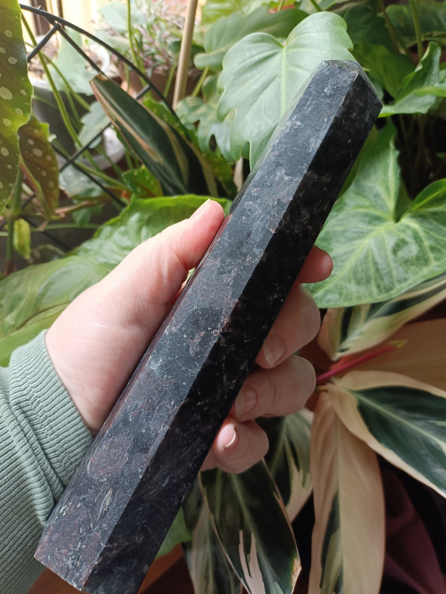 Arfvedsonite 'Firework Stone' Tower - 762g