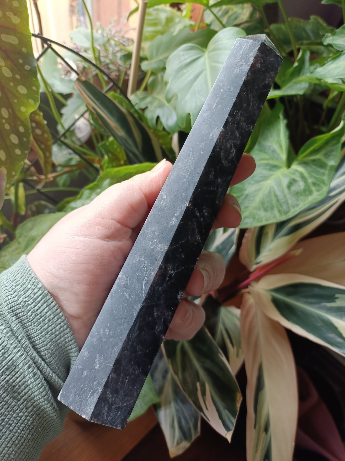 Arfvedsonite 'Firework Stone' Tower - 715g
