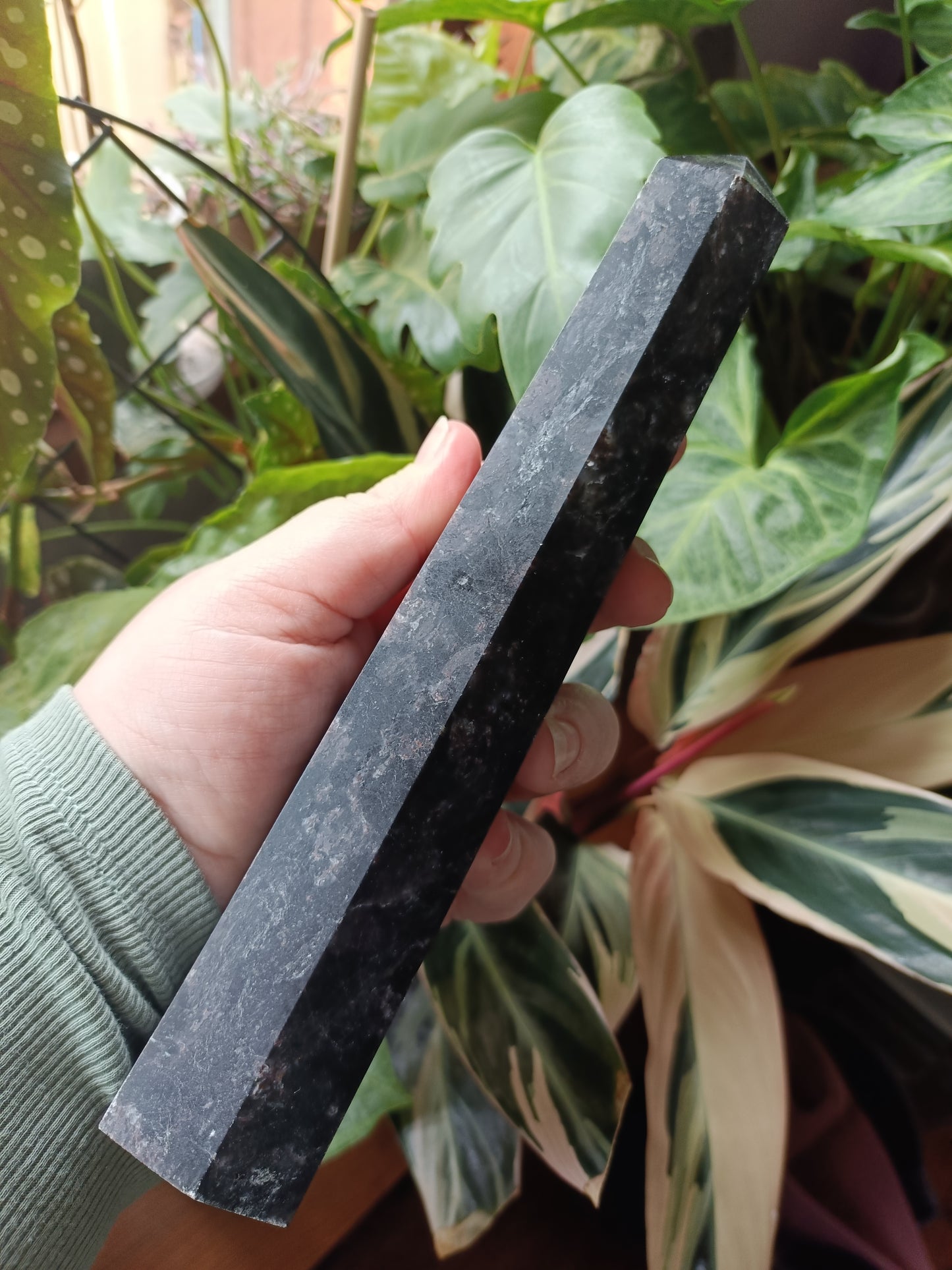 Arfvedsonite 'Firework Stone' Tower - 715g