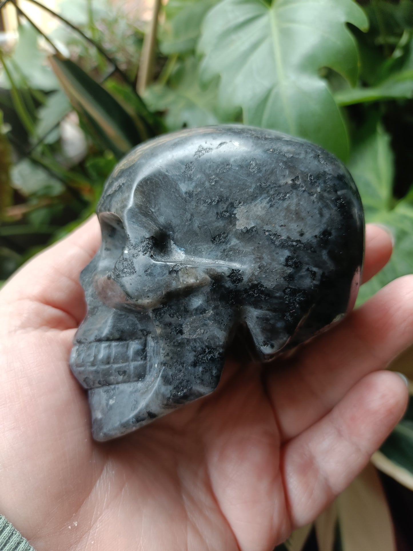 Larvikite Skull Carving - 540g