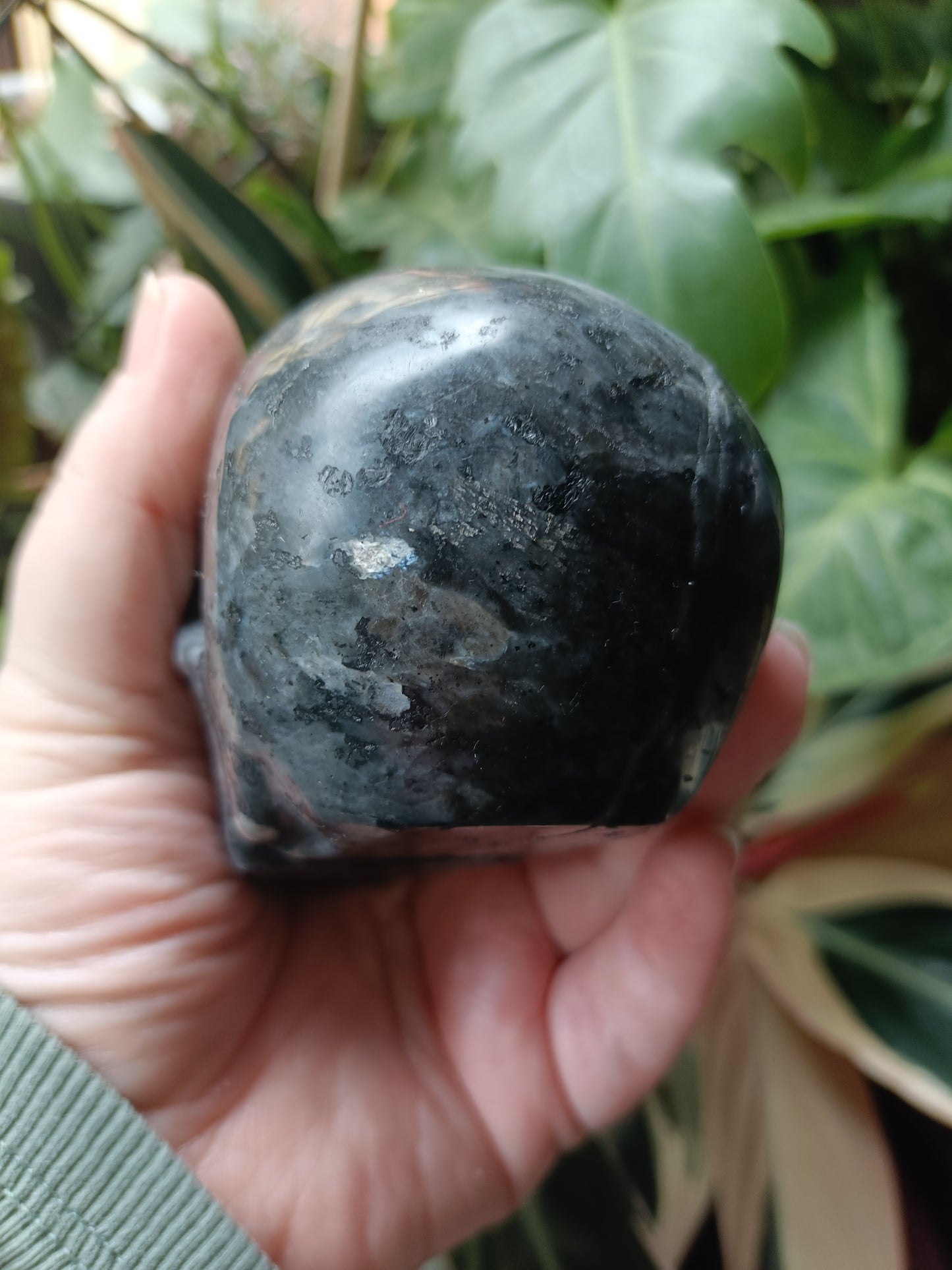 Larvikite Skull Carving - 540g