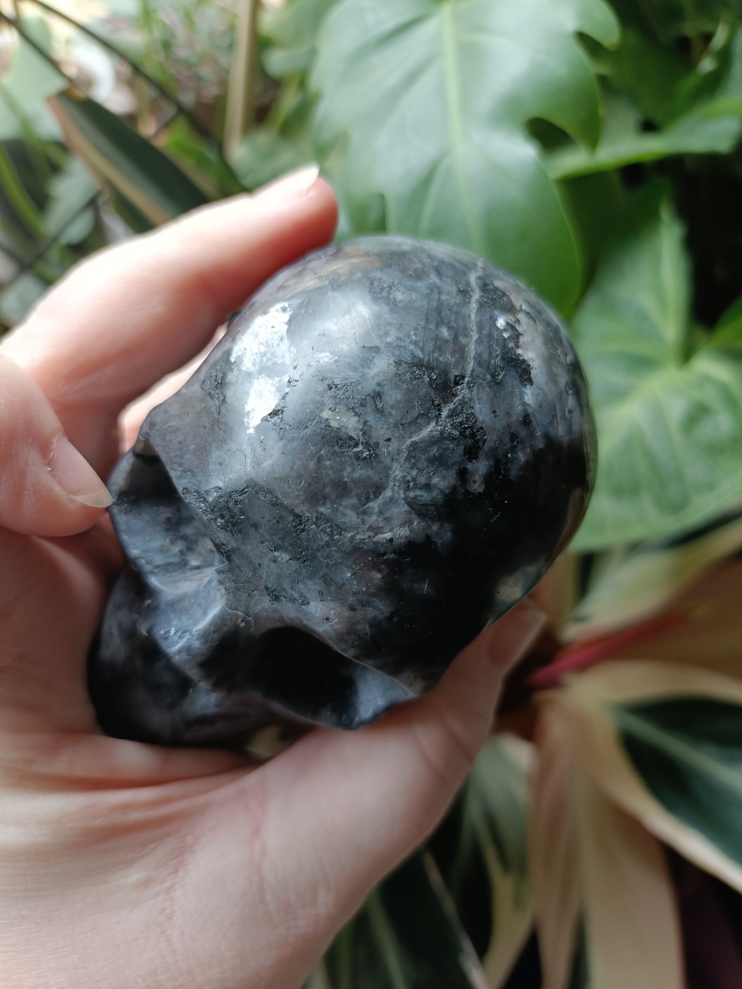 Larvikite Skull Carving - 540g