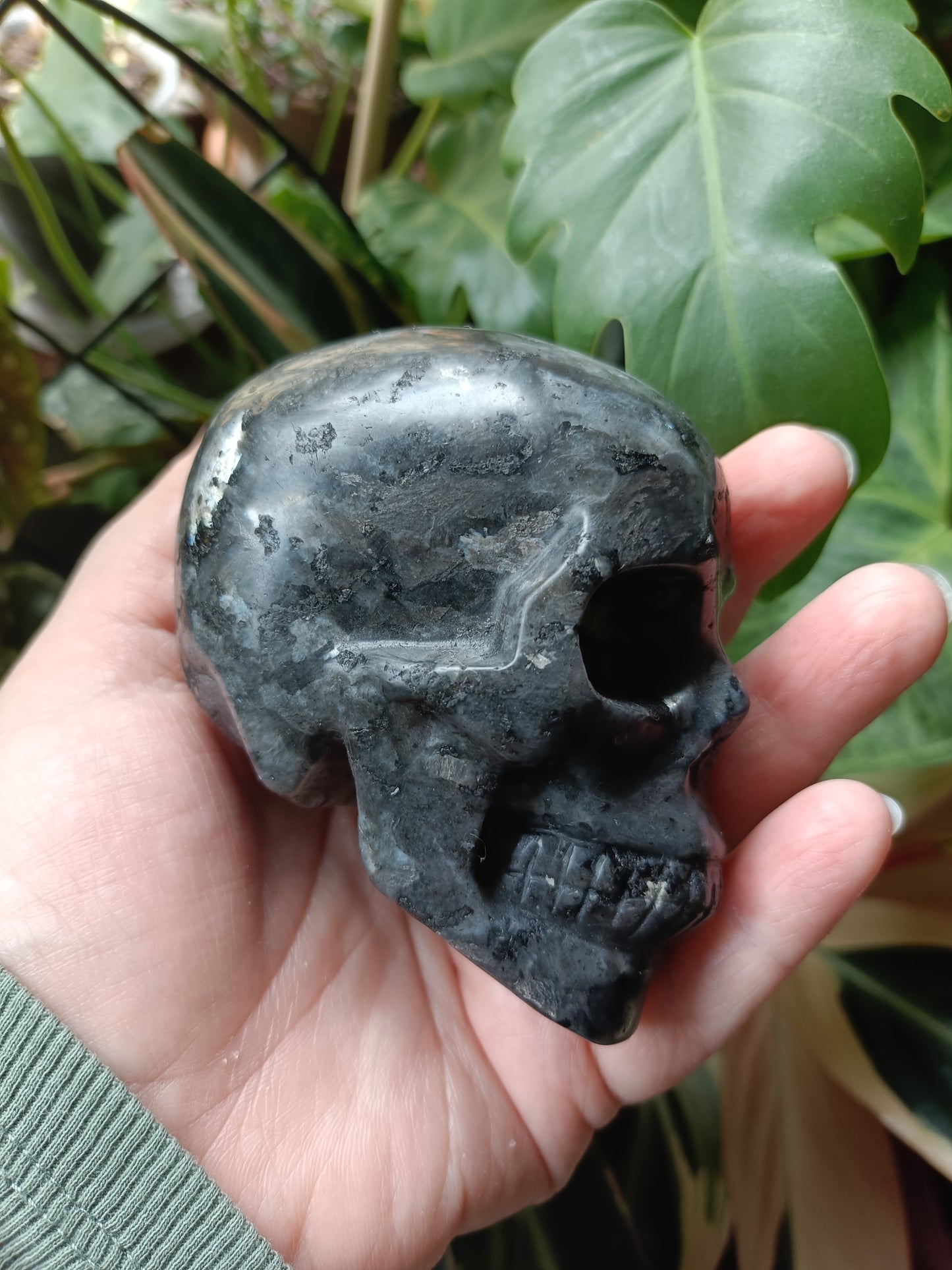 Larvikite Skull Carving - 540g