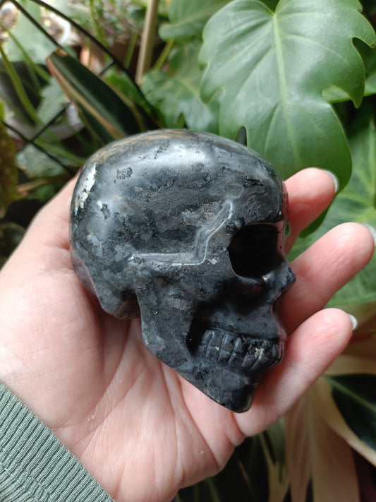 Larvikite Skull Carving - 540g
