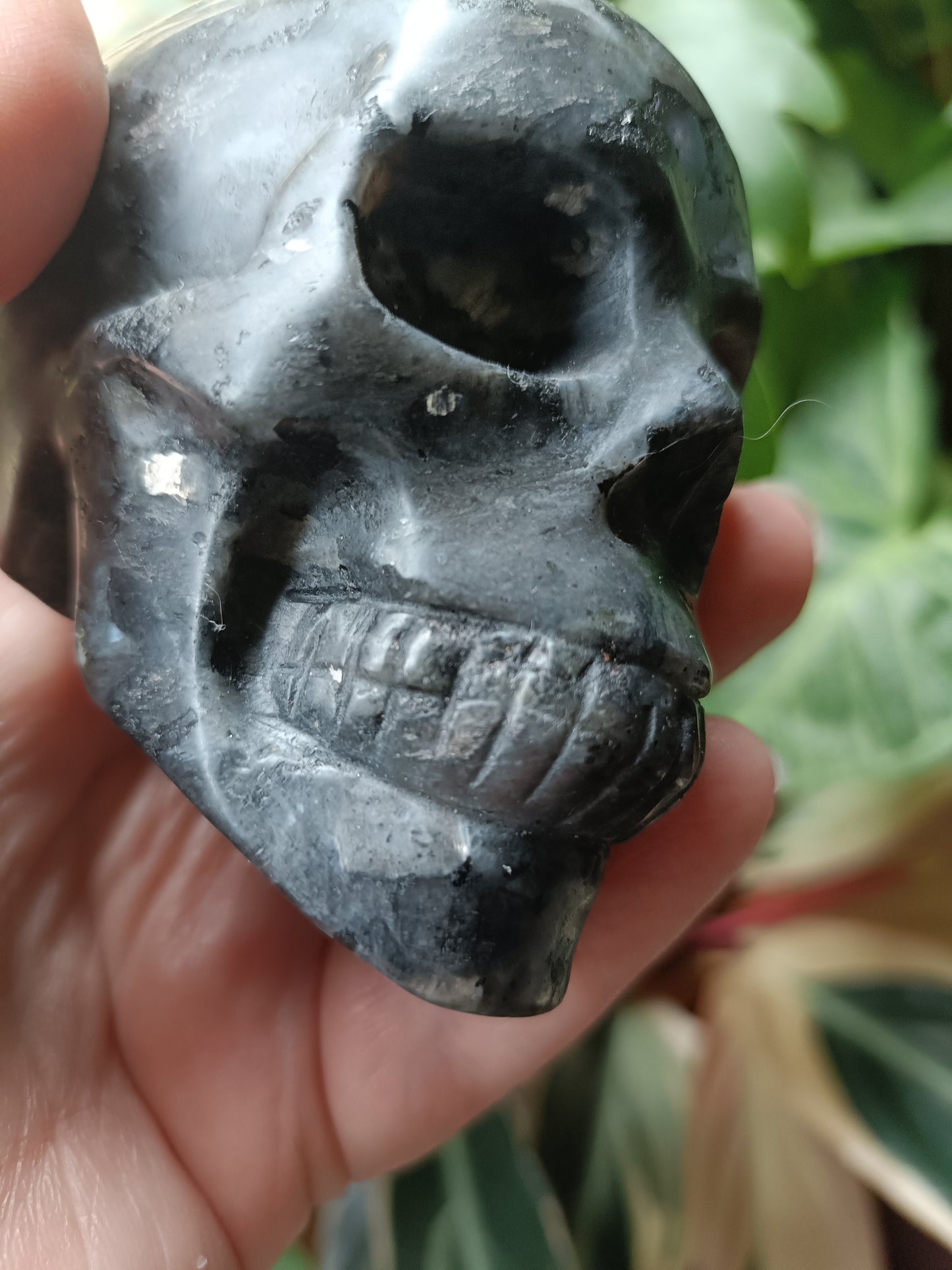 Larvikite Skull Carving - 540g