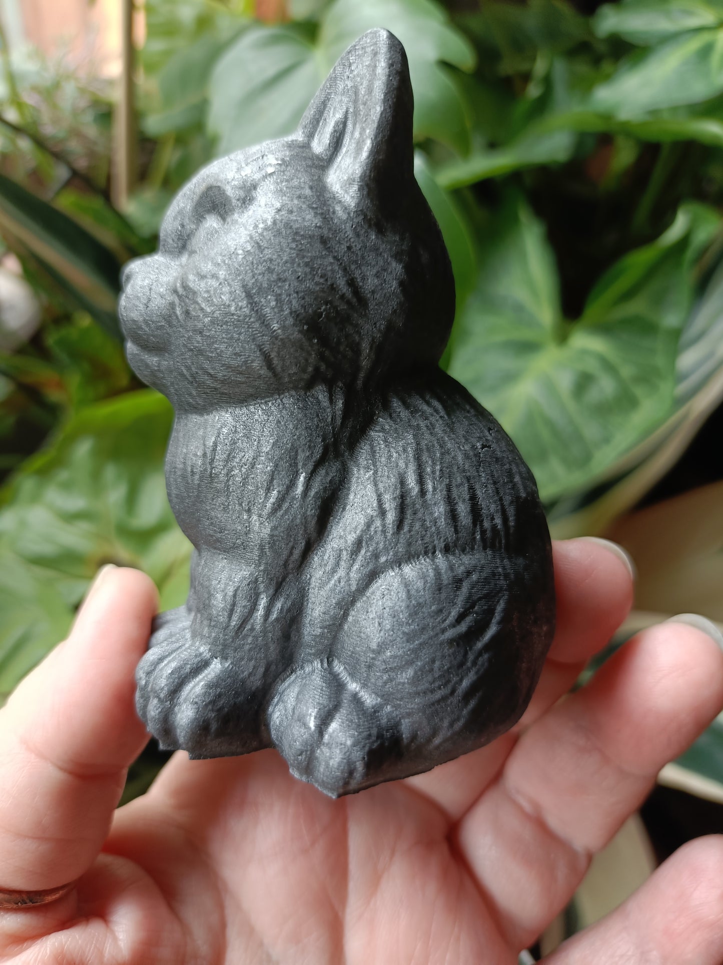 Shungite Sitting Cat Carving - 244g