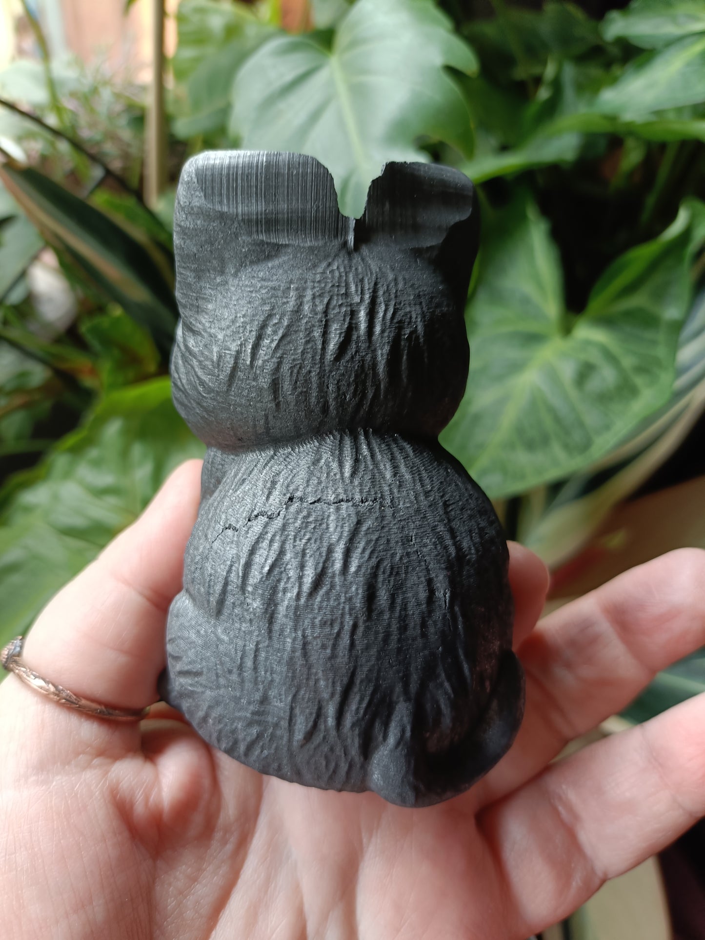 Shungite Sitting Cat Carving - 244g