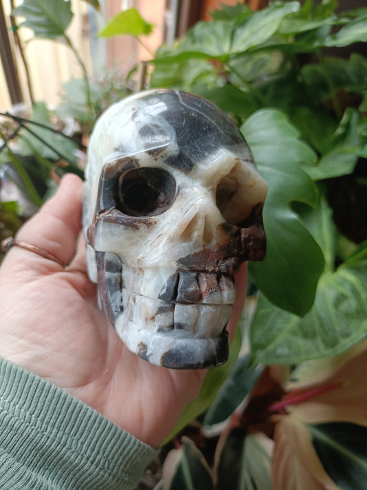Blue Quartzite Skull Carving - 880g