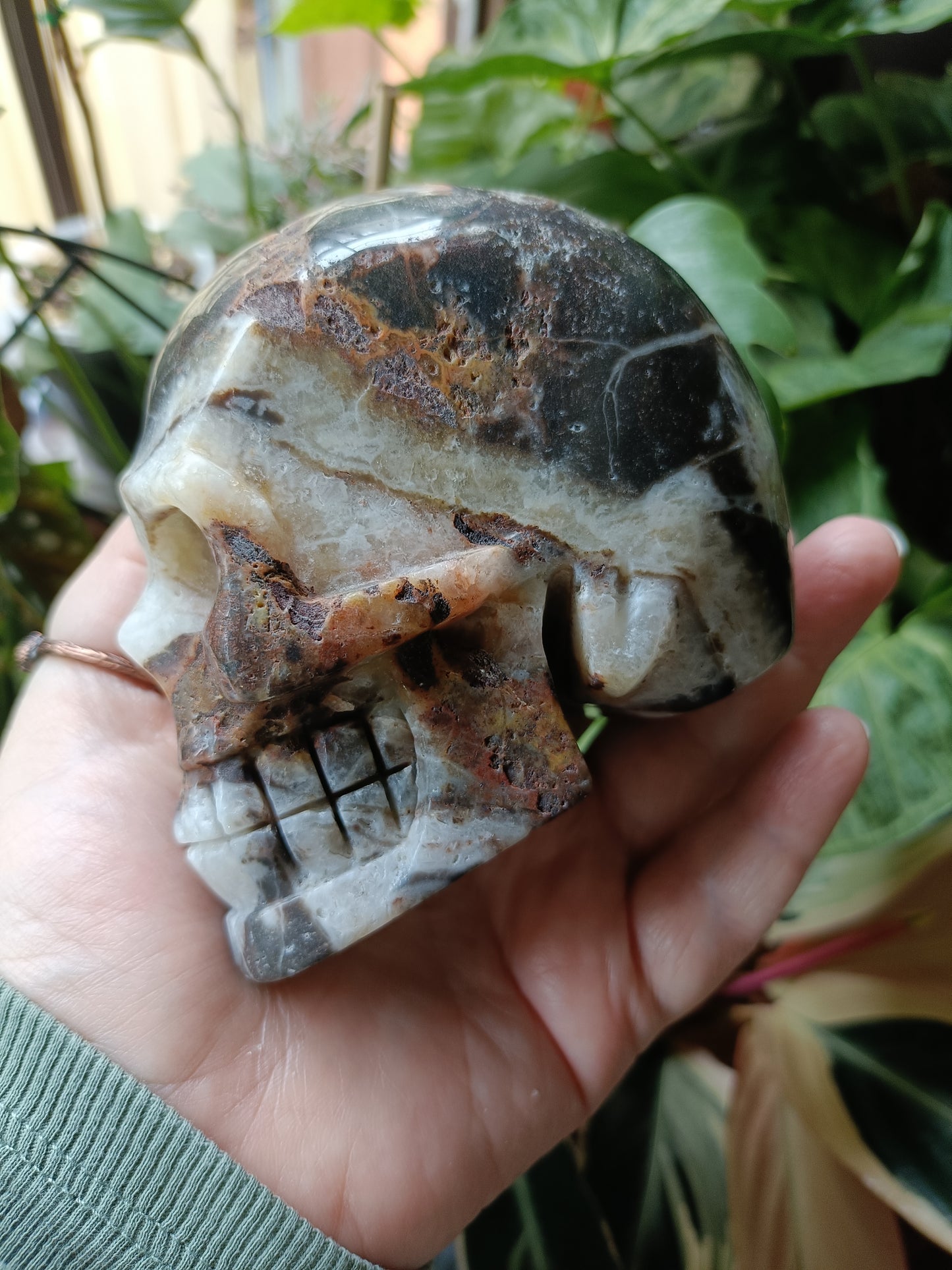 Blue Quartzite Skull Carving - 880g