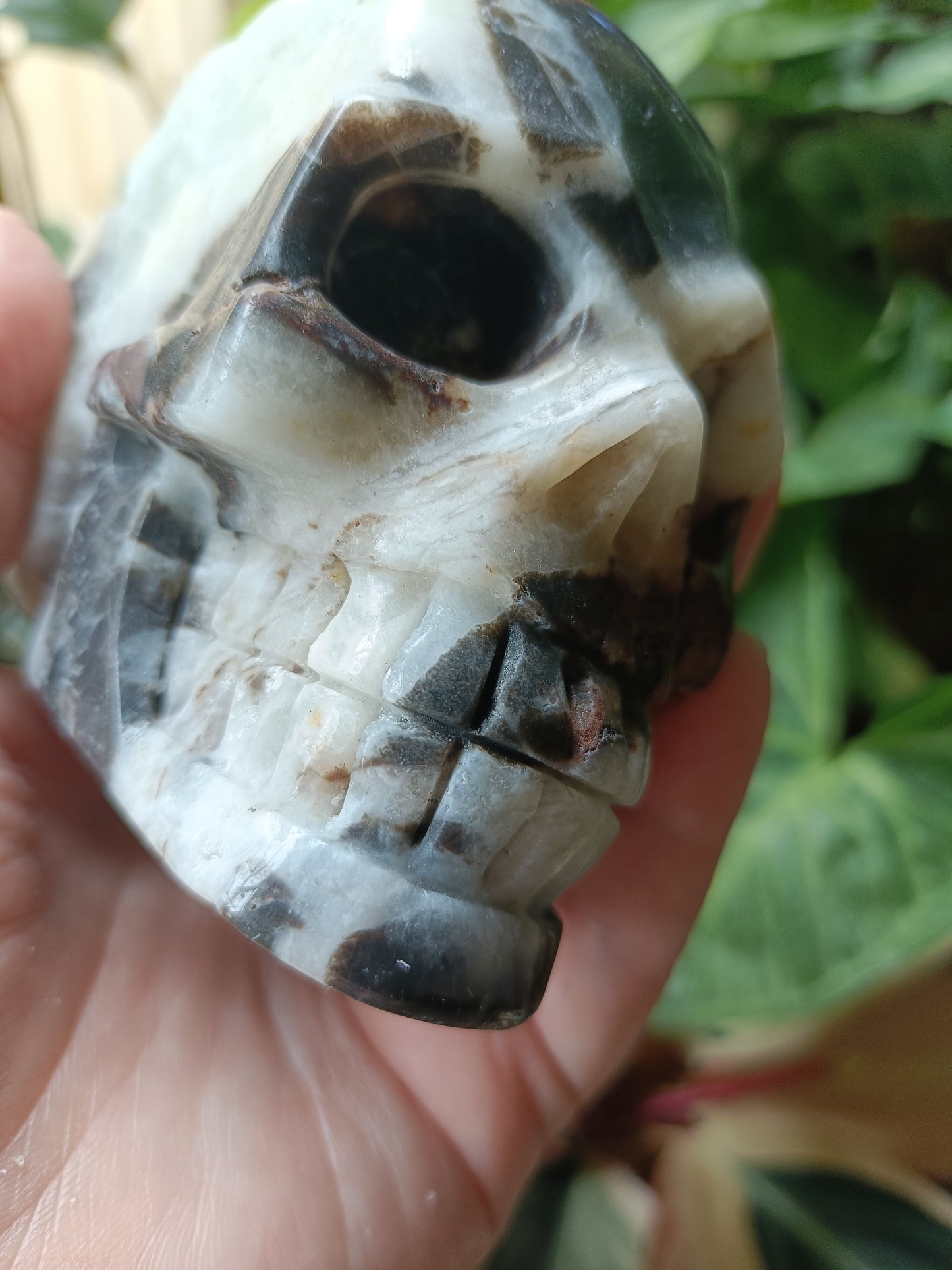 Blue Quartzite Skull Carving - 880g