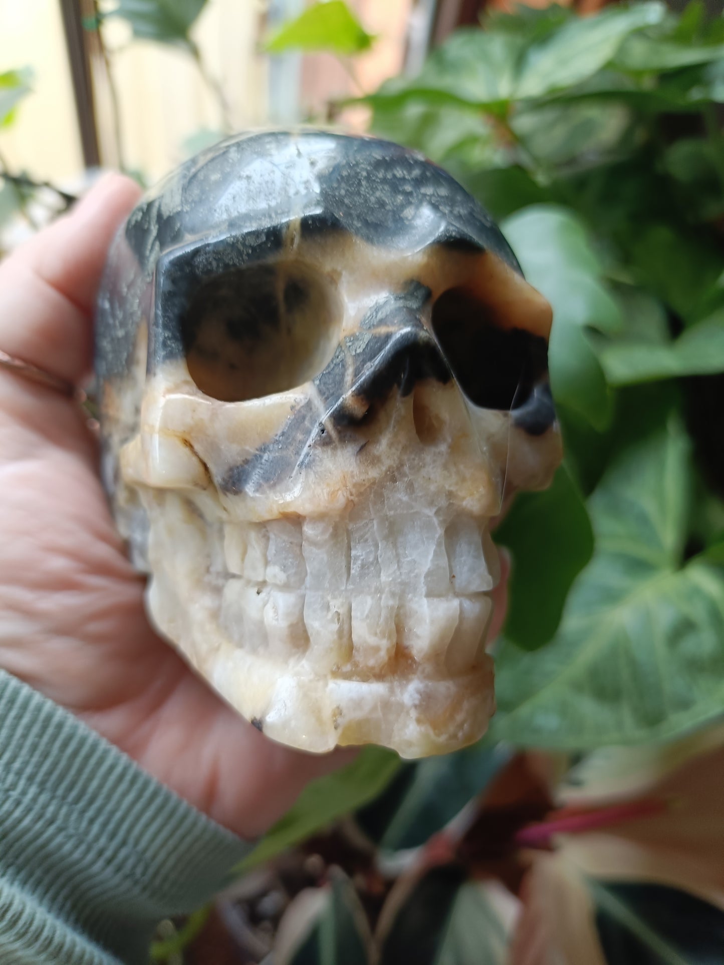 Blue Quartzite Skull Carving - 900g