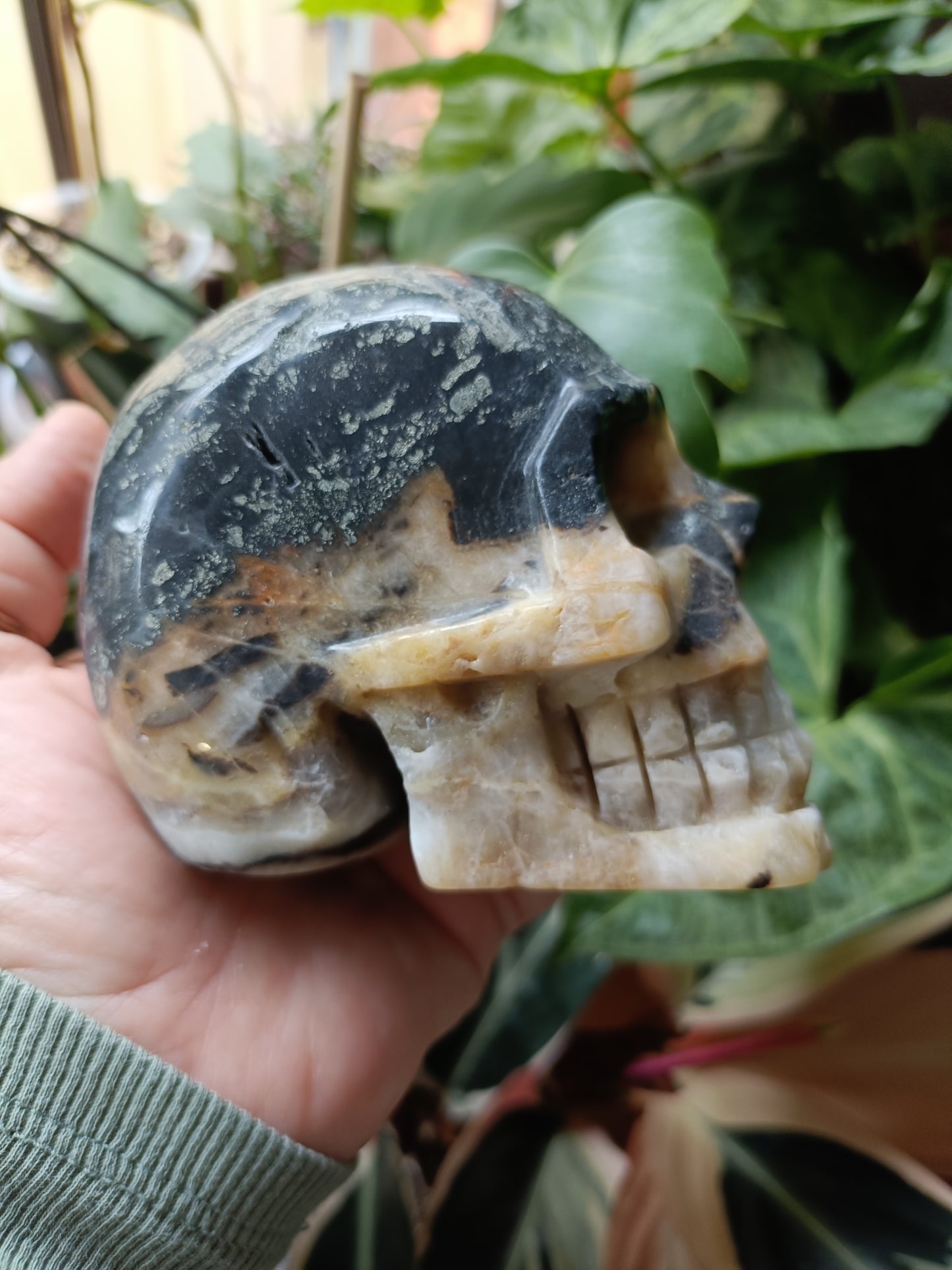 Blue Quartzite Skull Carving - 900g