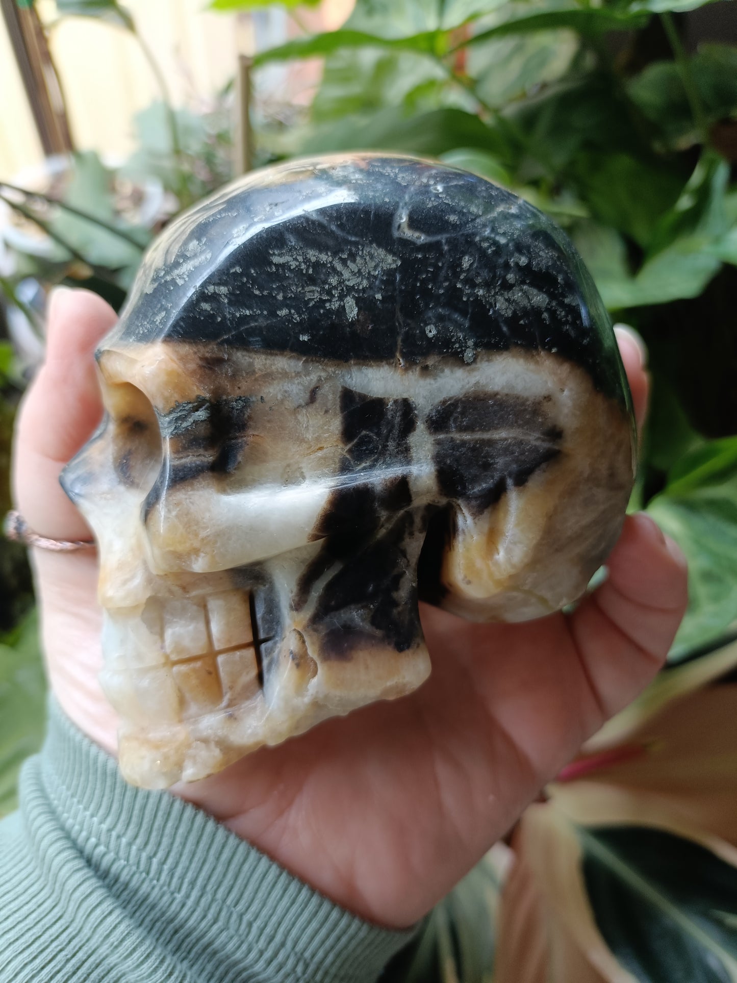 Blue Quartzite Skull Carving - 900g