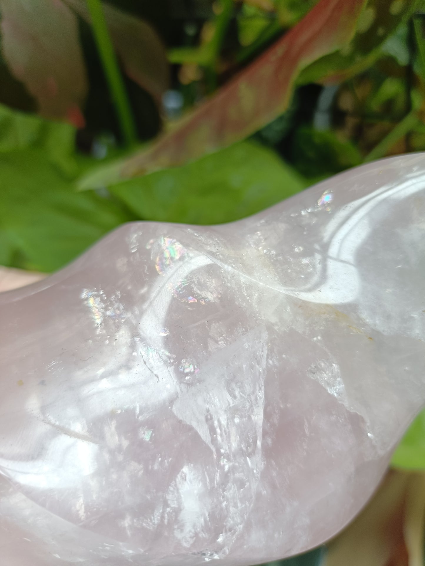 Rose Quartz Flame Carving - 1947g