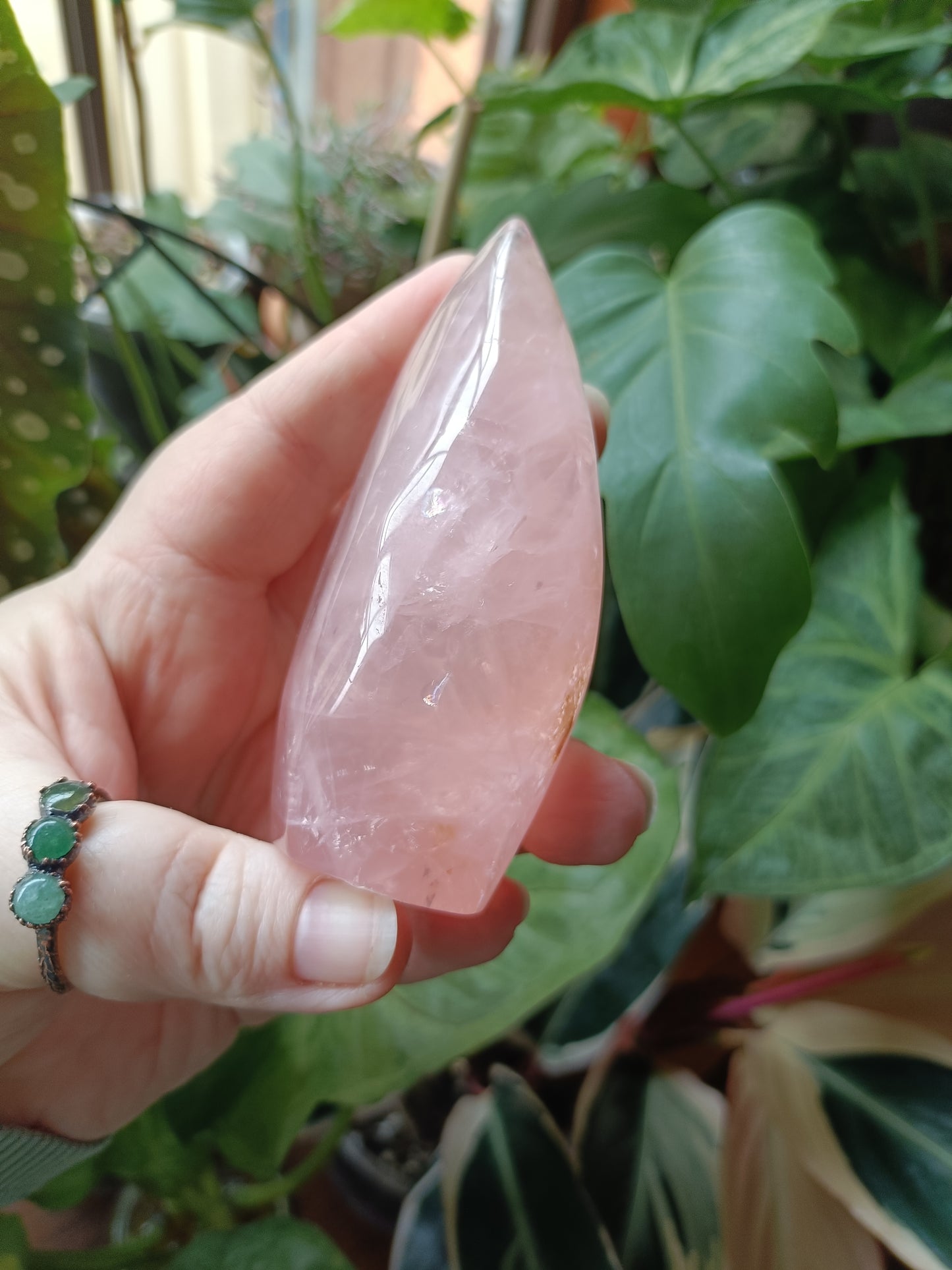 Rose Quartz & Golden Healer Teardrop Freeform - 238g