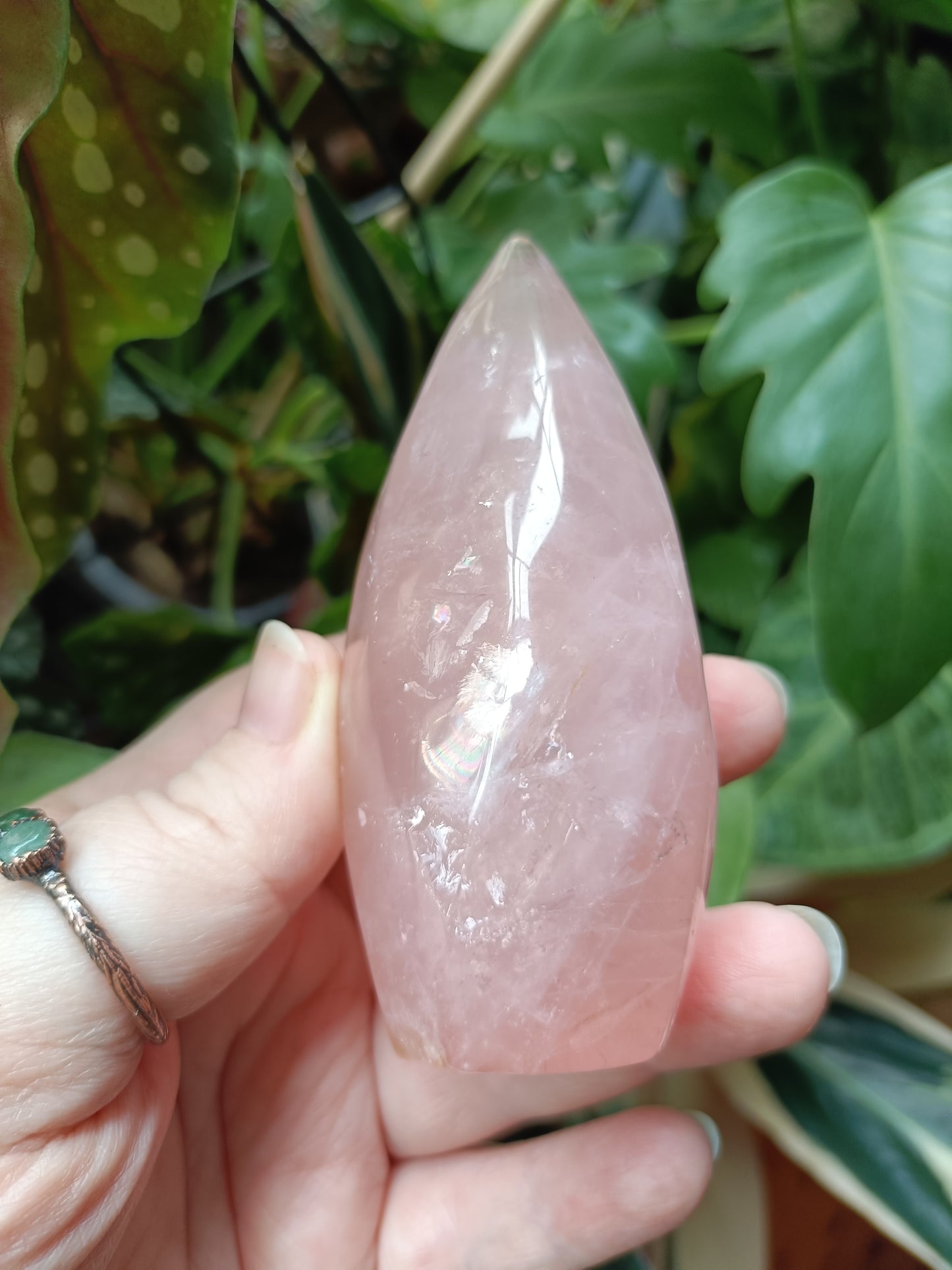 Rose Quartz & Golden Healer Teardrop Freeform - 238g