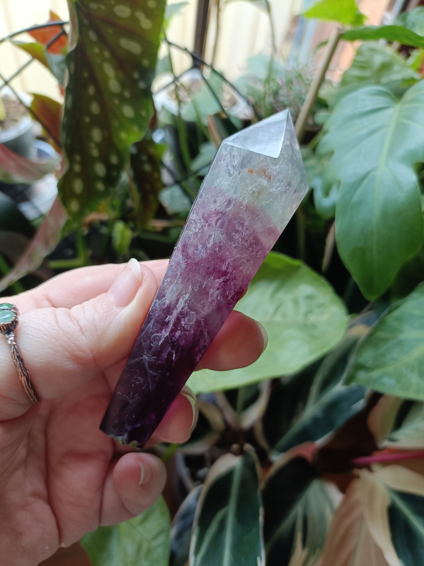 Rainbow Fluorite Wand - 110g