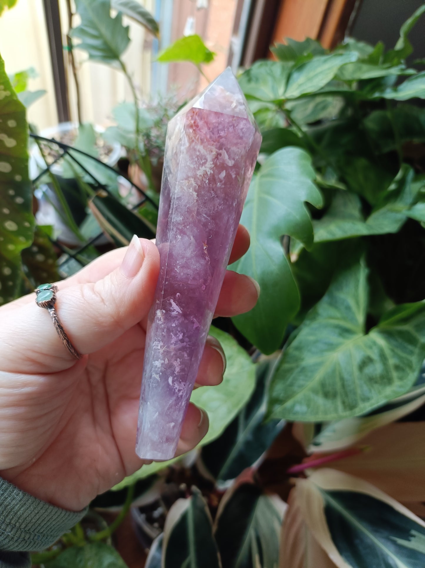 Rainbow Fluorite Wand - 194g