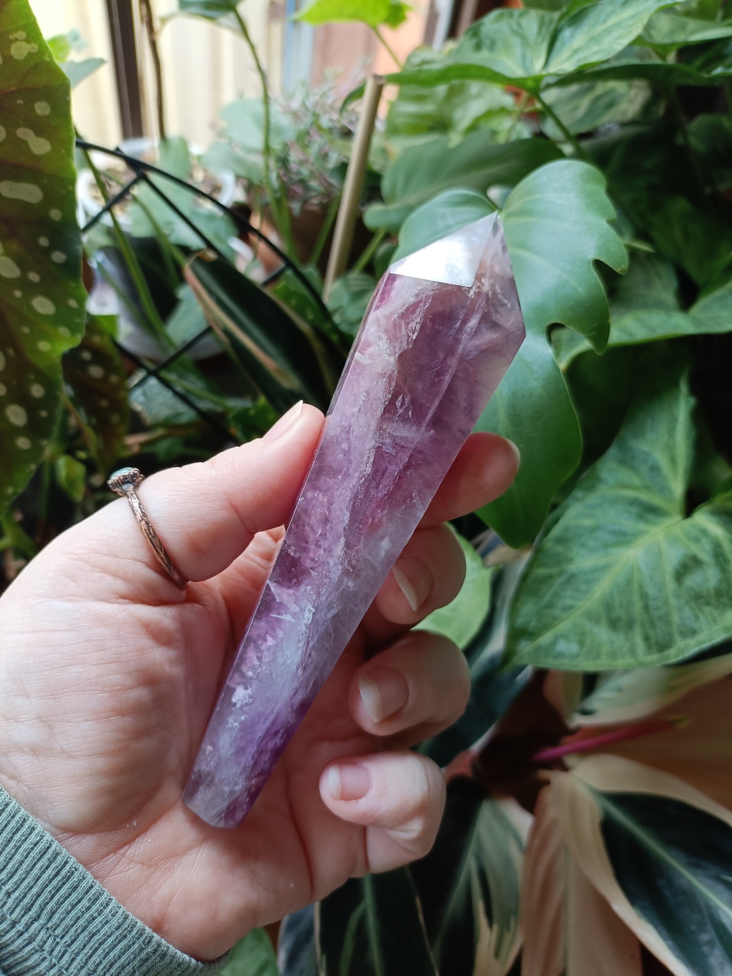 Rainbow Fluorite Wand - 194g