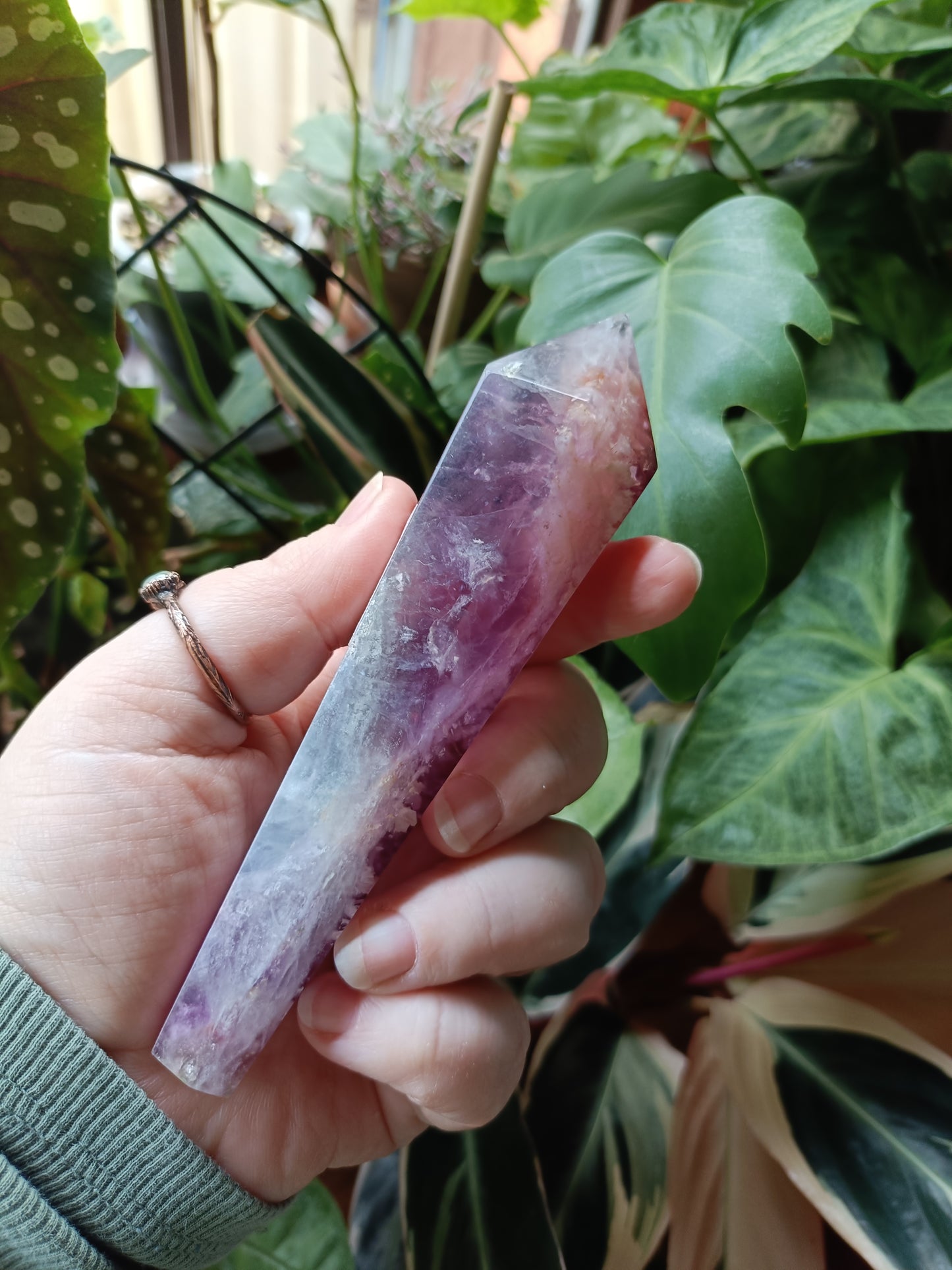 Rainbow Fluorite Wand - 194g