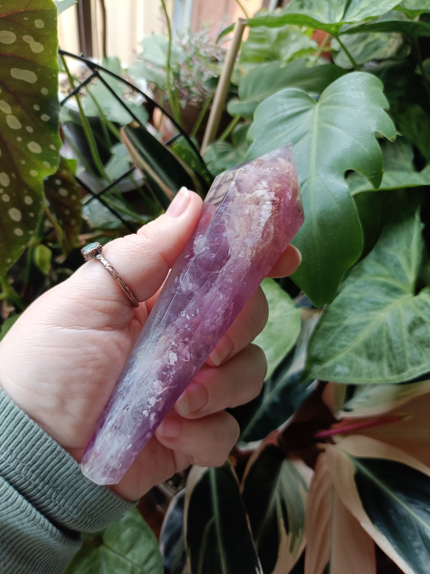 Rainbow Fluorite Wand - 194g