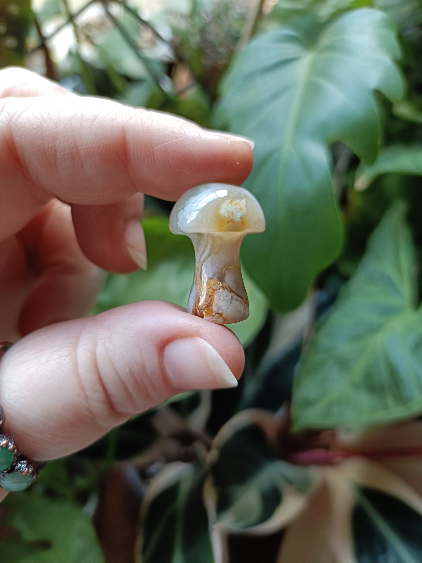 Pink Flower Agate Mini Mushrooms - 8-12g