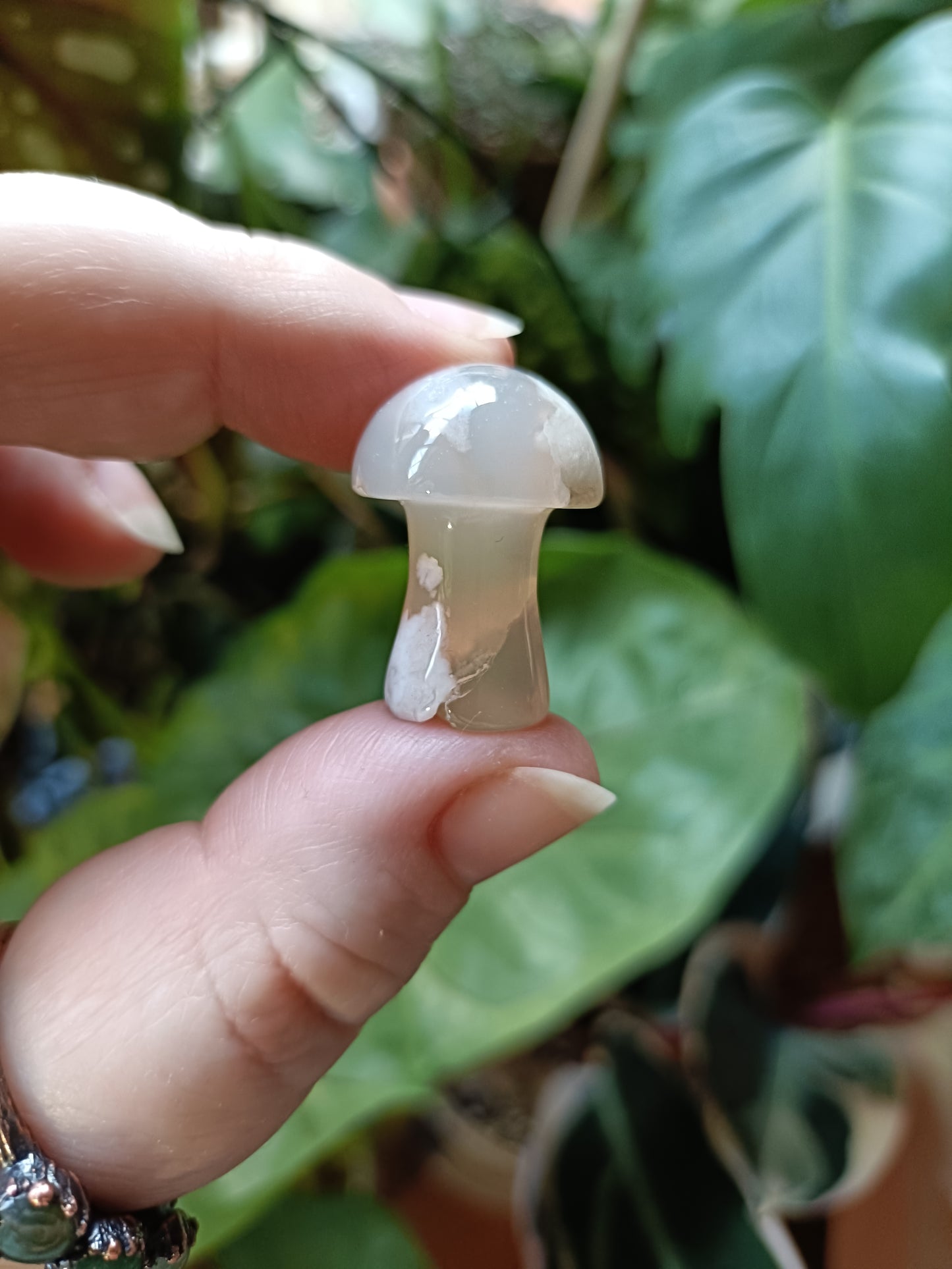 Pink Flower Agate Mini Mushrooms - 8-12g
