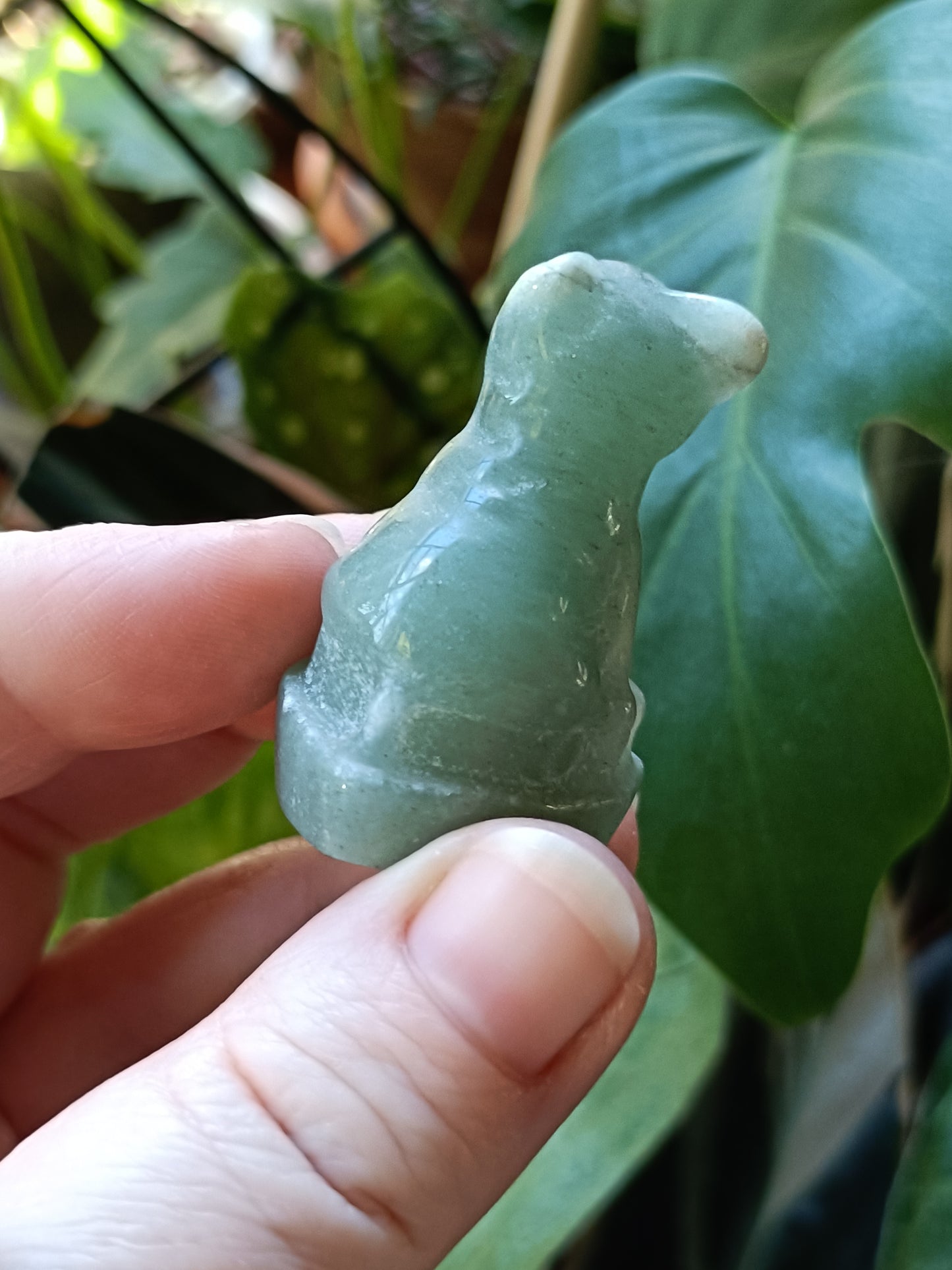 Green Adventurine Mini French Bulldog Carving - 25-30g