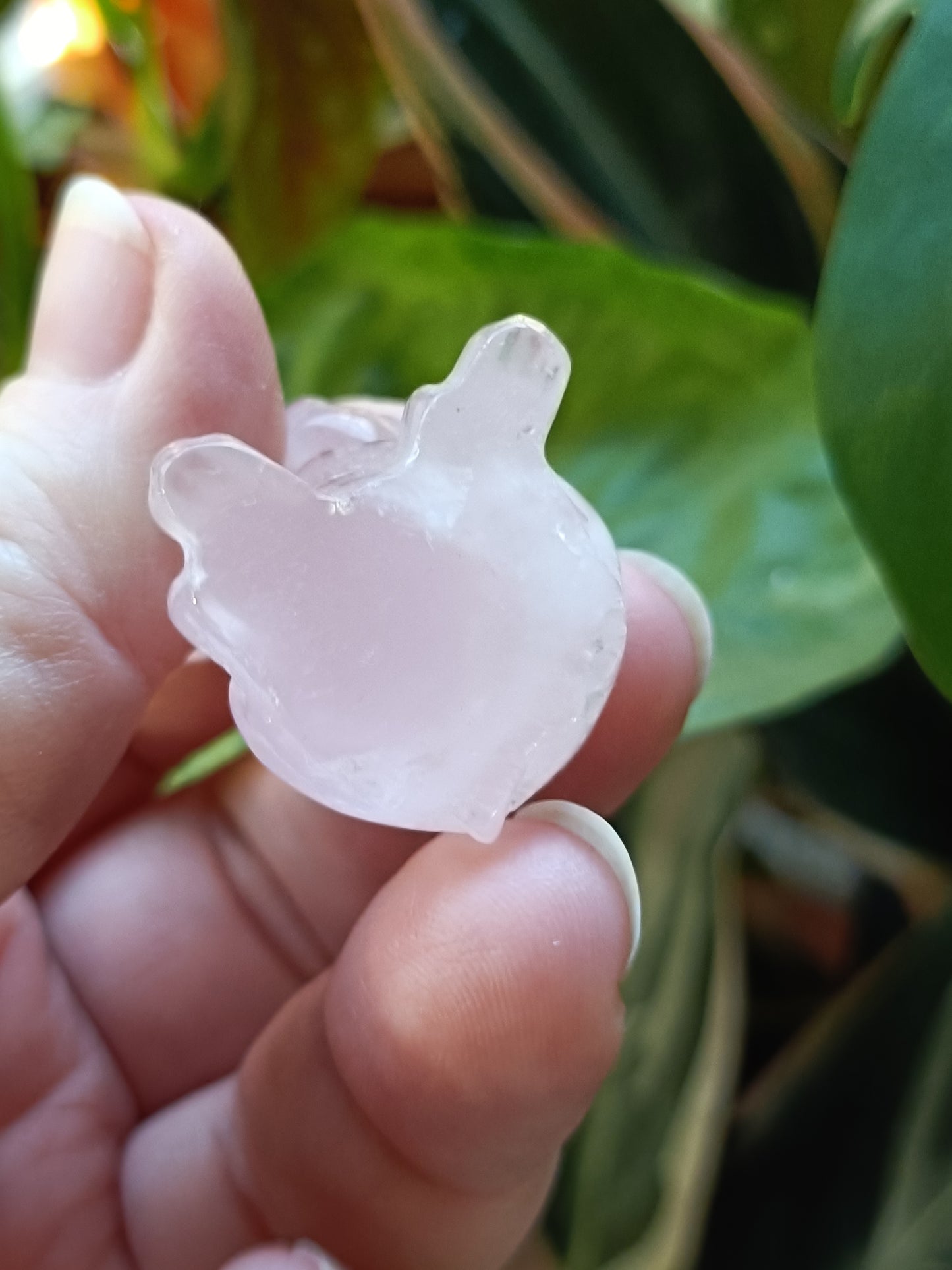 Rose Quartz Mini French Bulldog Carving - 25-30g
