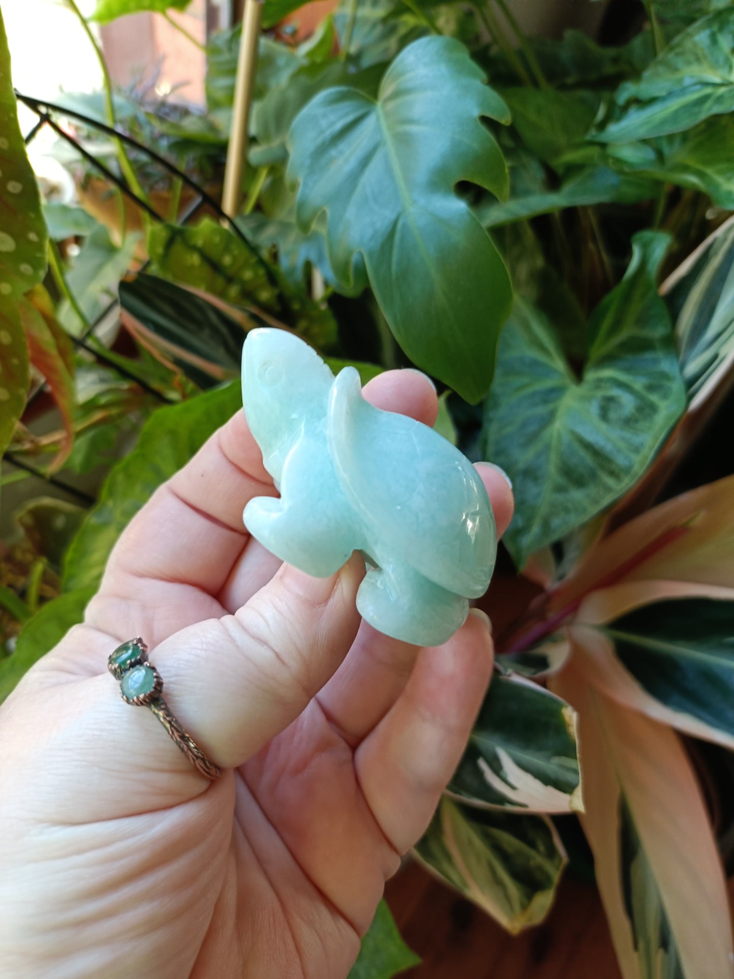 Amazonite Turtle Carvings - 85g