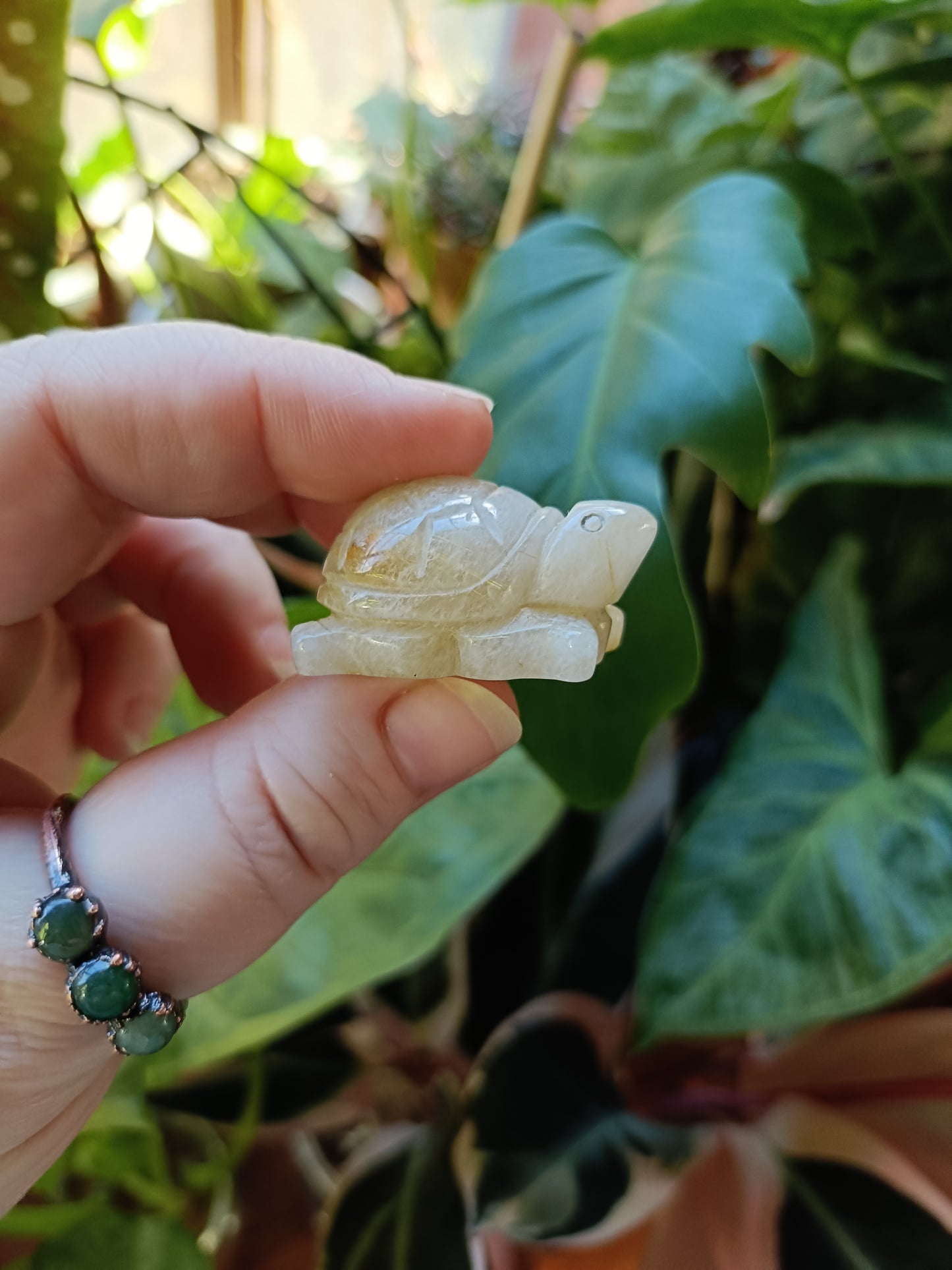 Mini Quartz with Rutile Turtle Carving - 14-23g