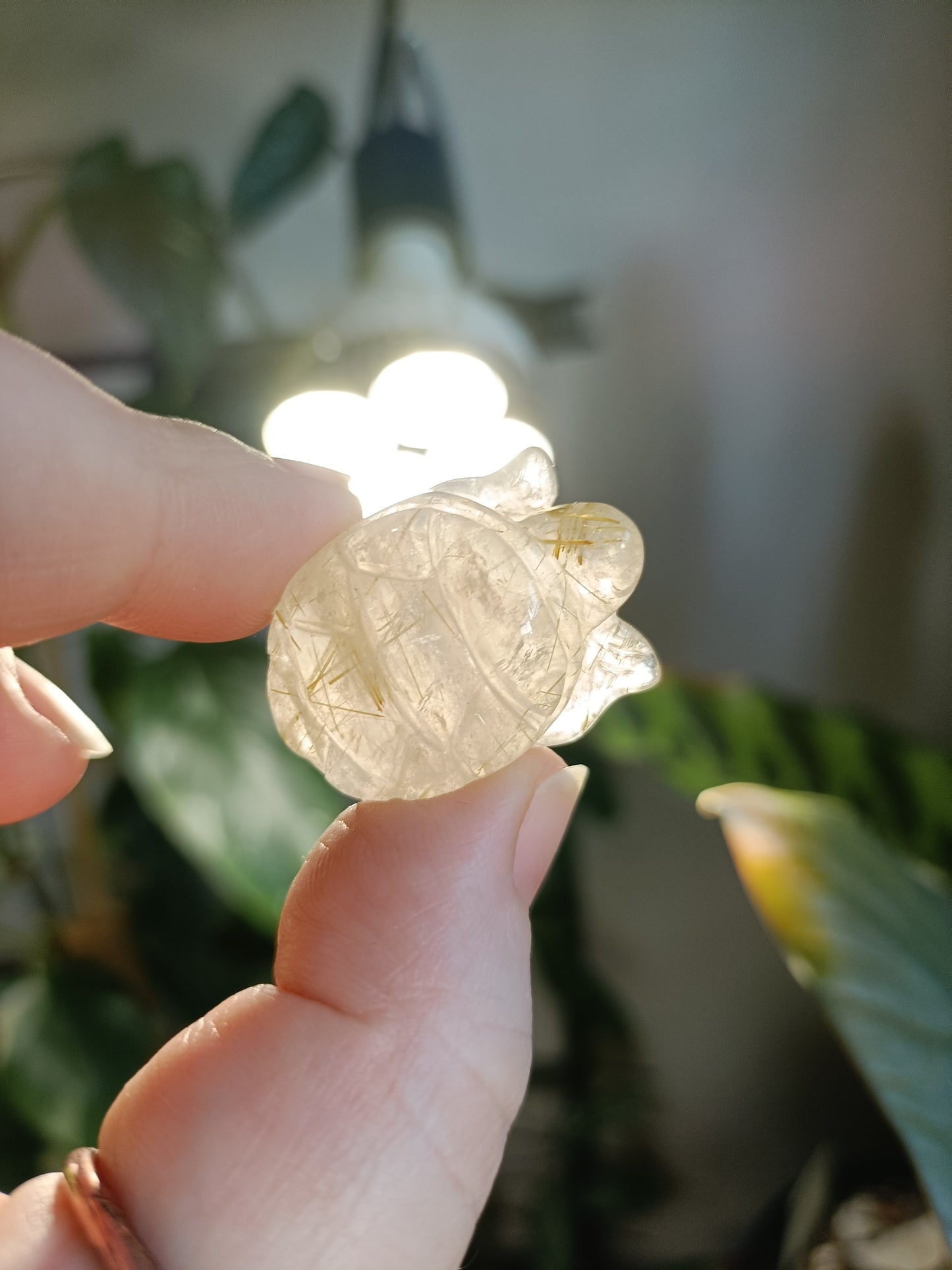 Mini Quartz with Rutile Turtle Carving - 14-23g
